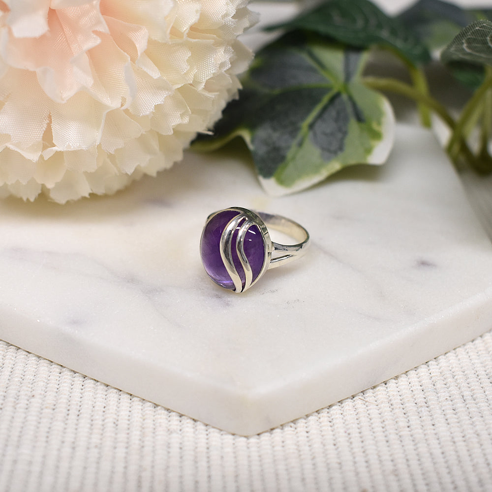 Viola amethyst double overlay ring