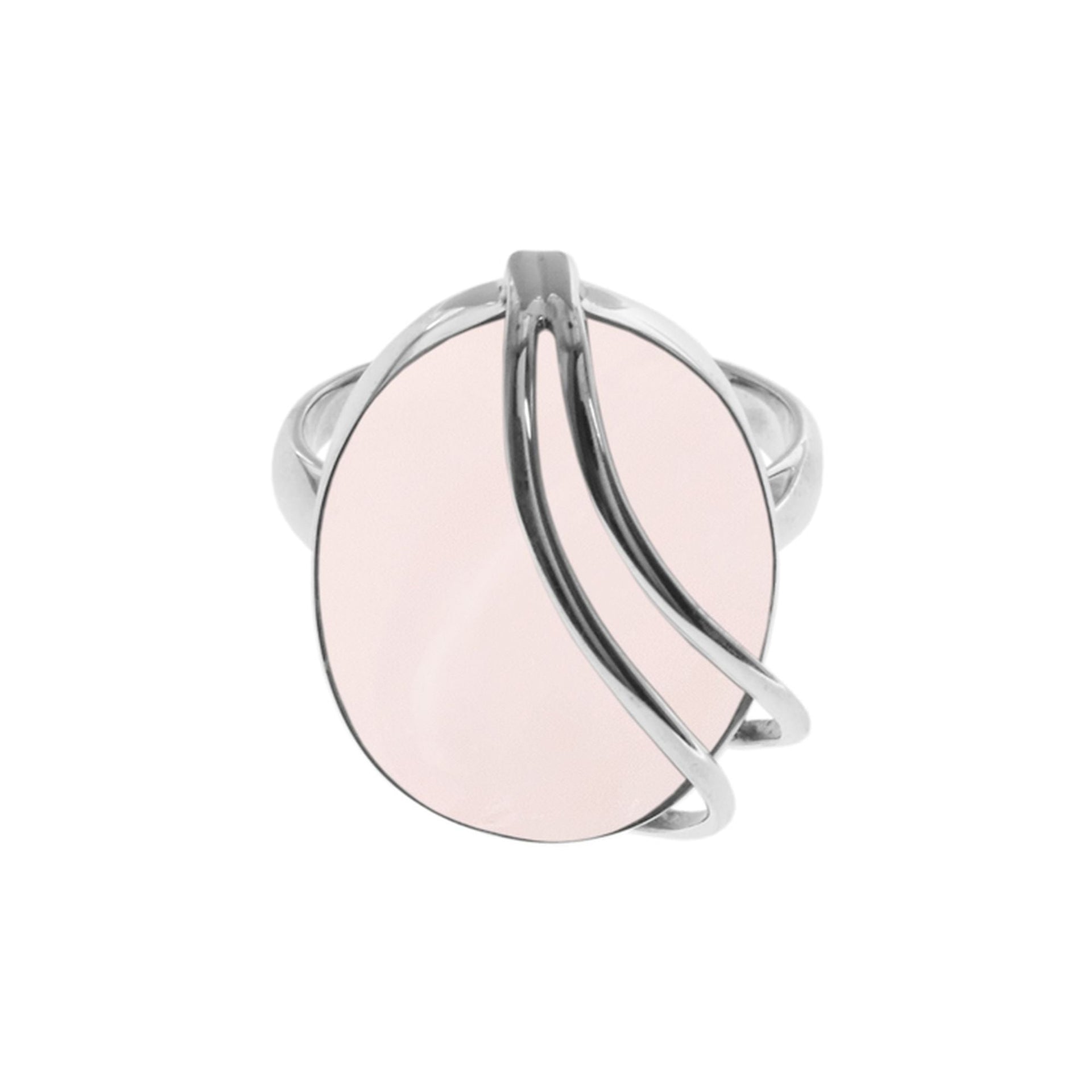 Amy rose quartz ring with wire overlay