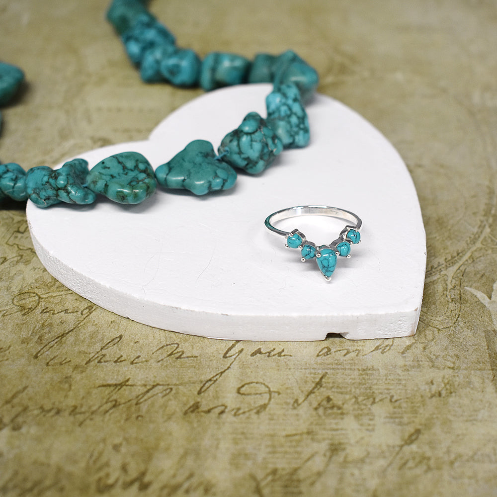Lola turquoise wishbone ring