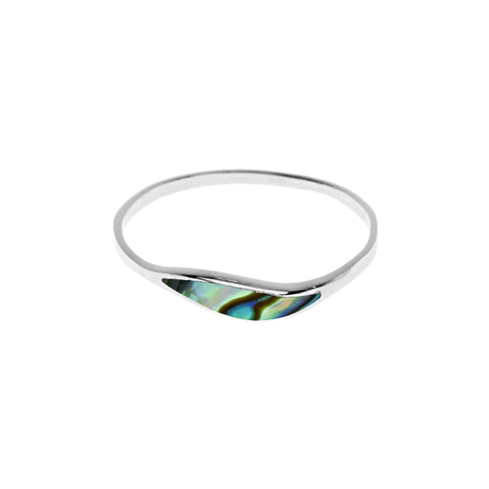 Bronwen inlaid paua shell wave ring