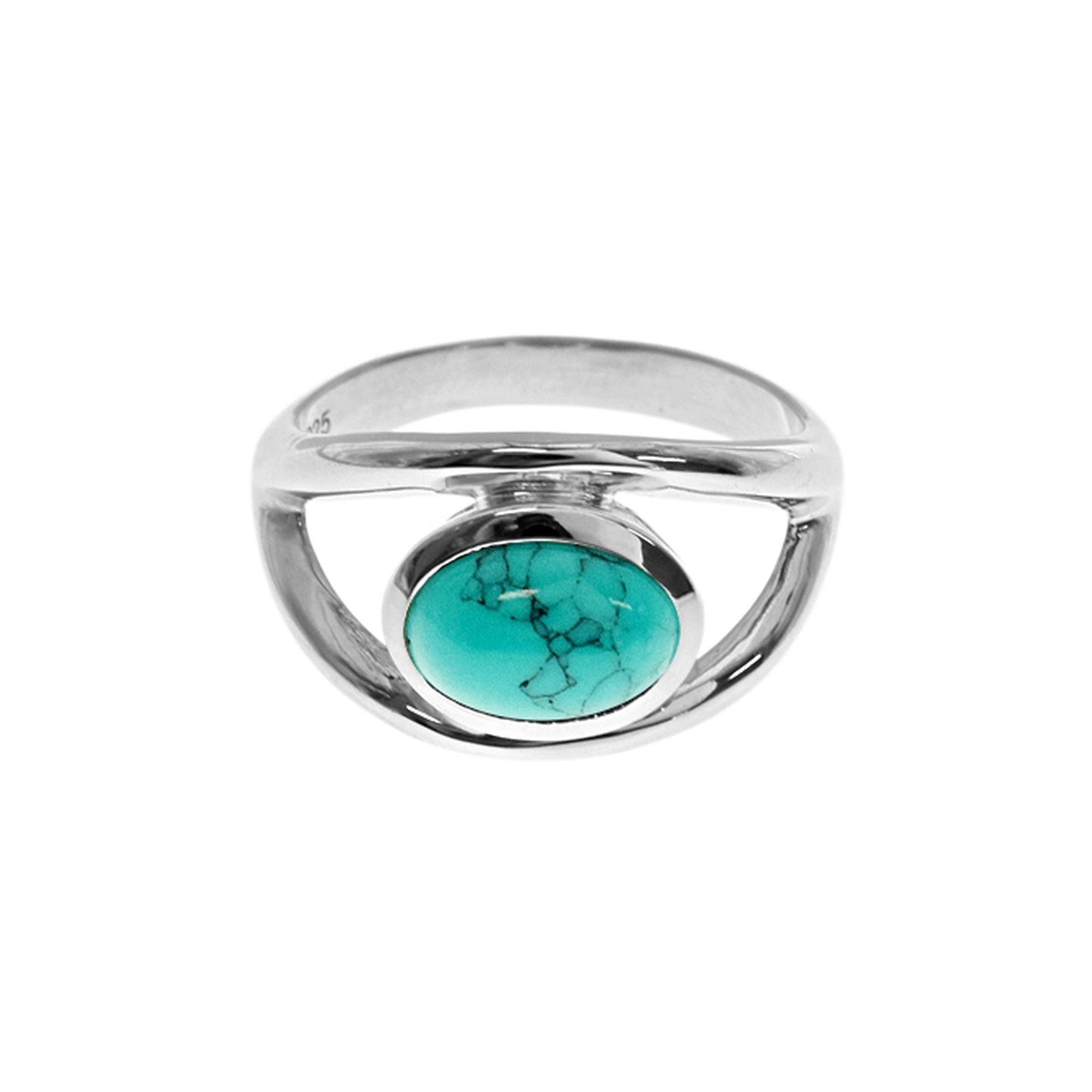 Amy horizontal turquoise split shoulder ring