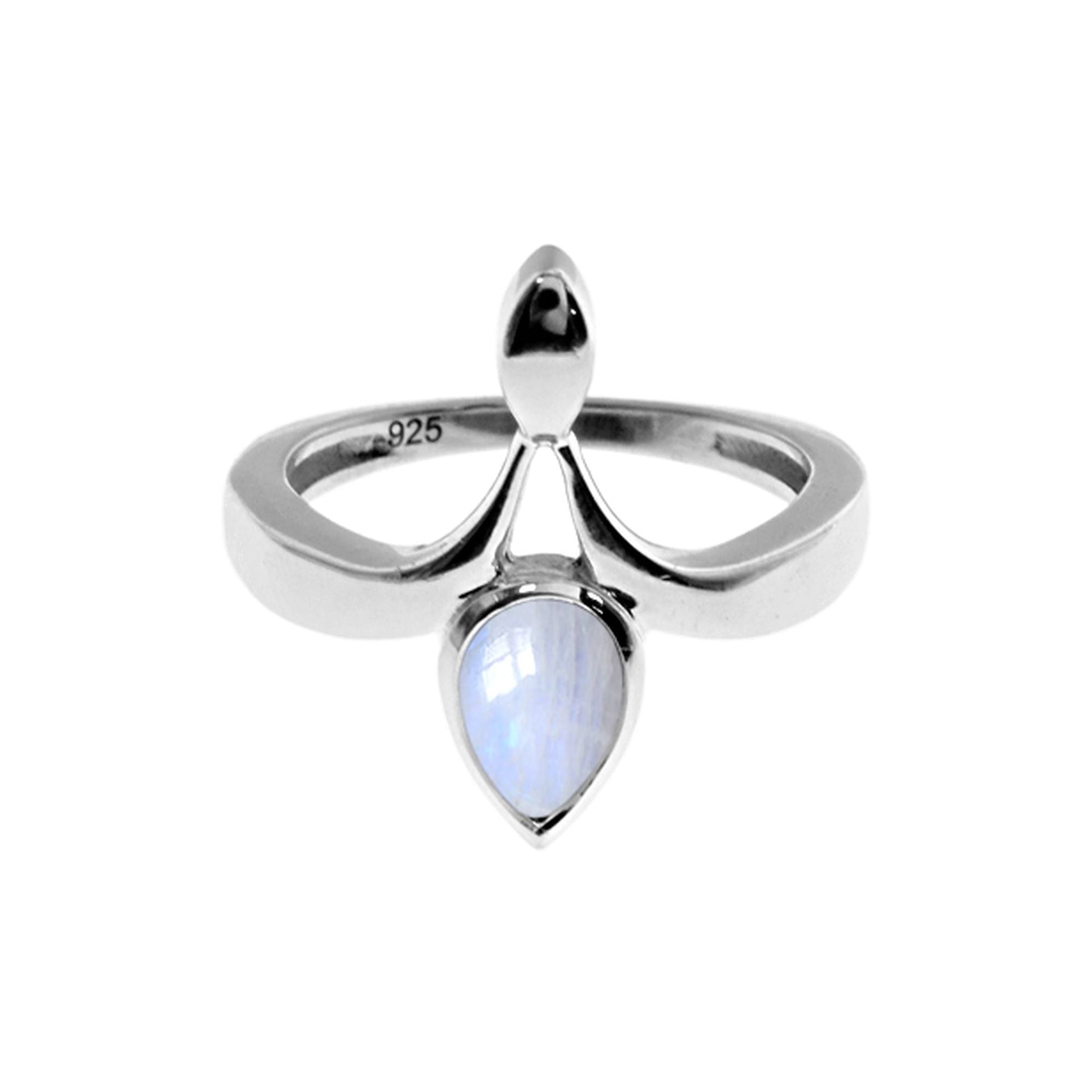 Lola rainbow moonstone spearhead ring