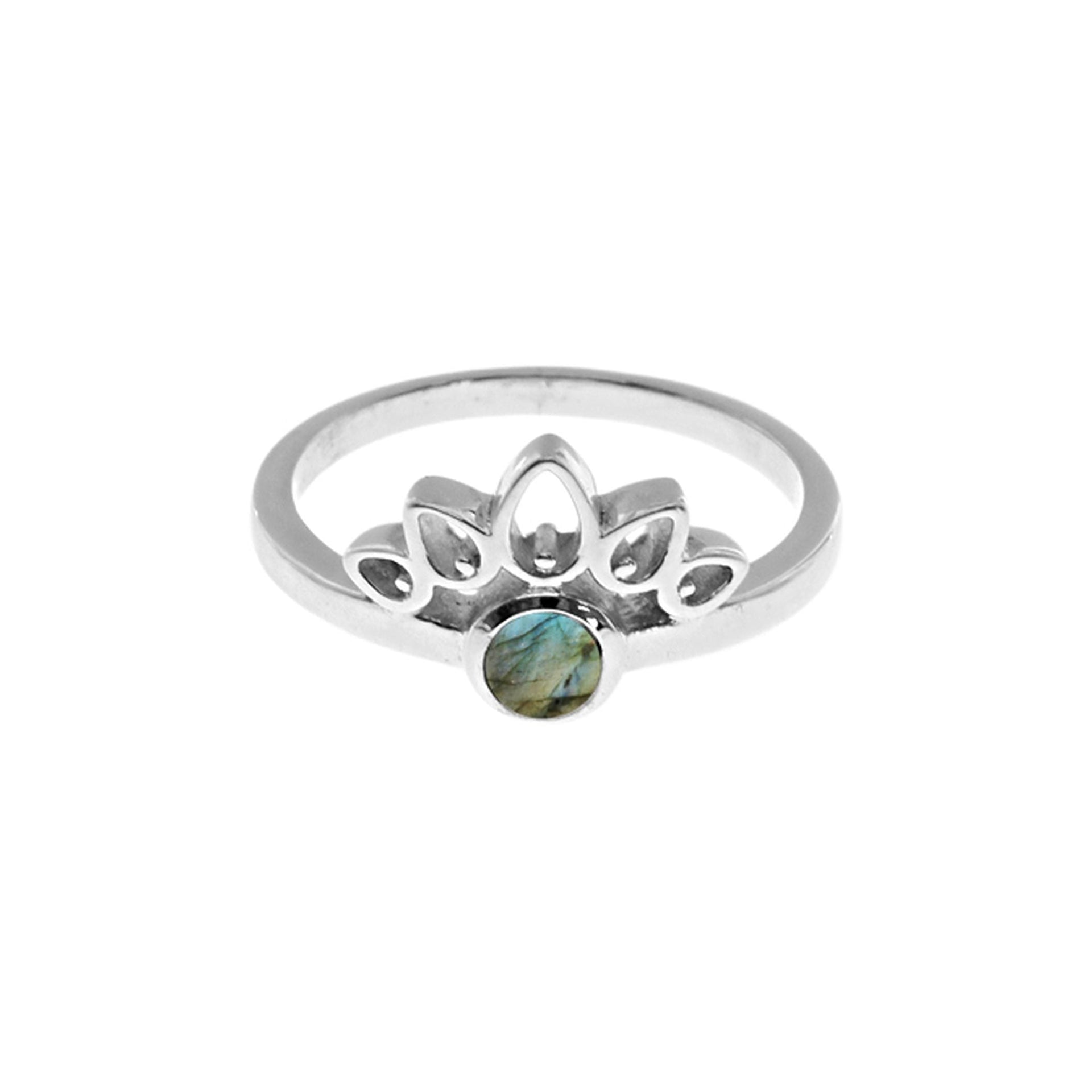 Betsy half mandala labradorite ring