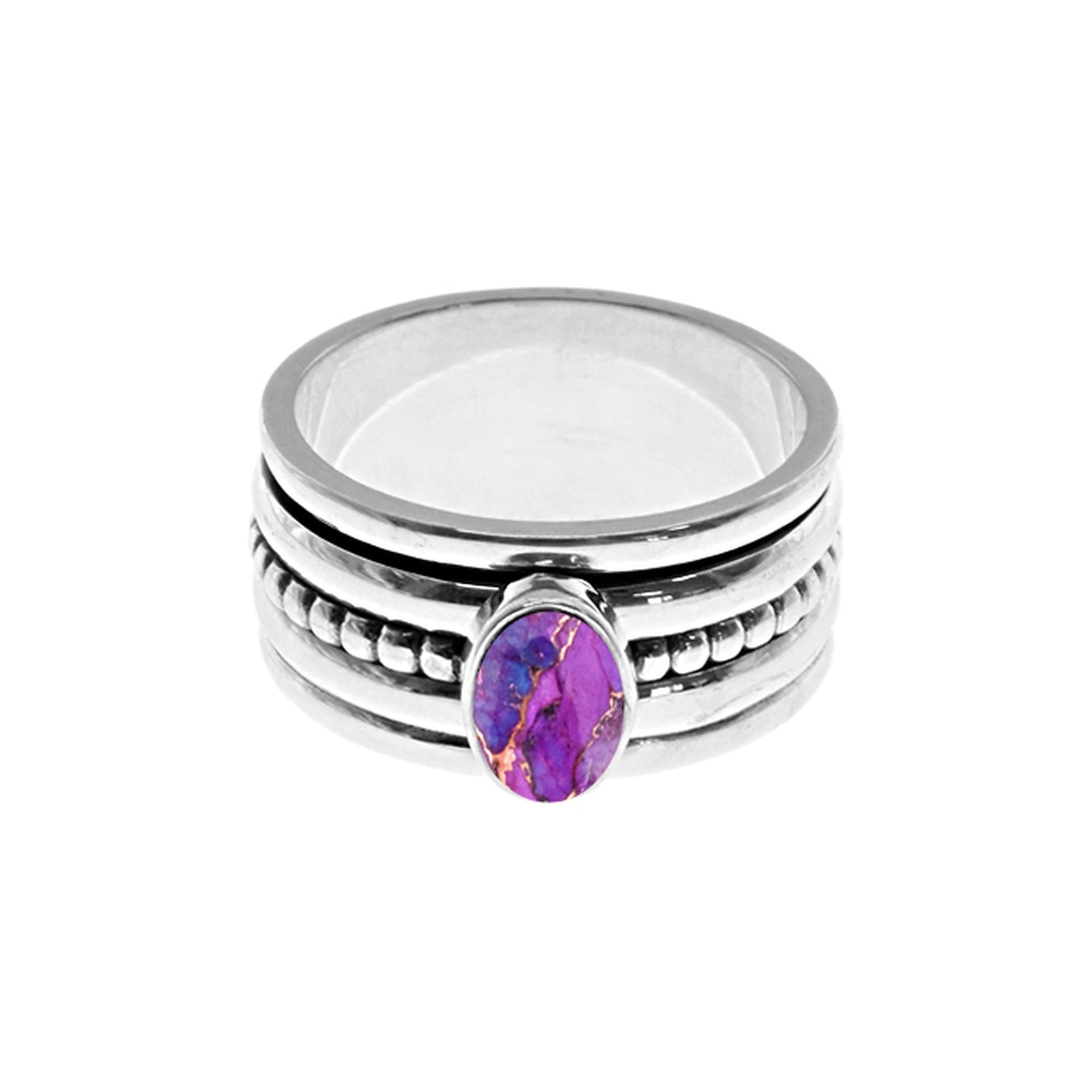 Isla purple mohave wide dotted band spinning ring