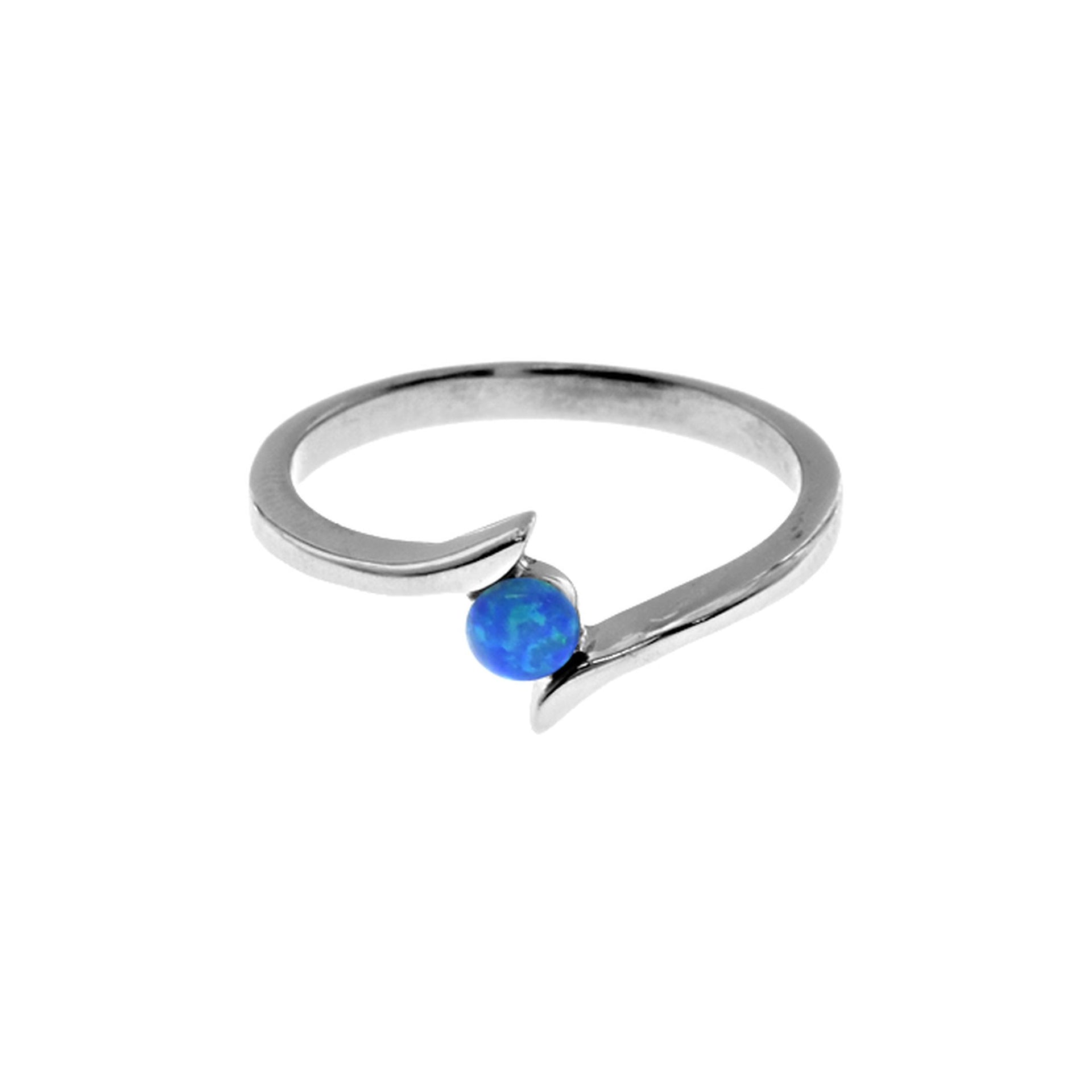 Diana overlapped ring with blue opalique