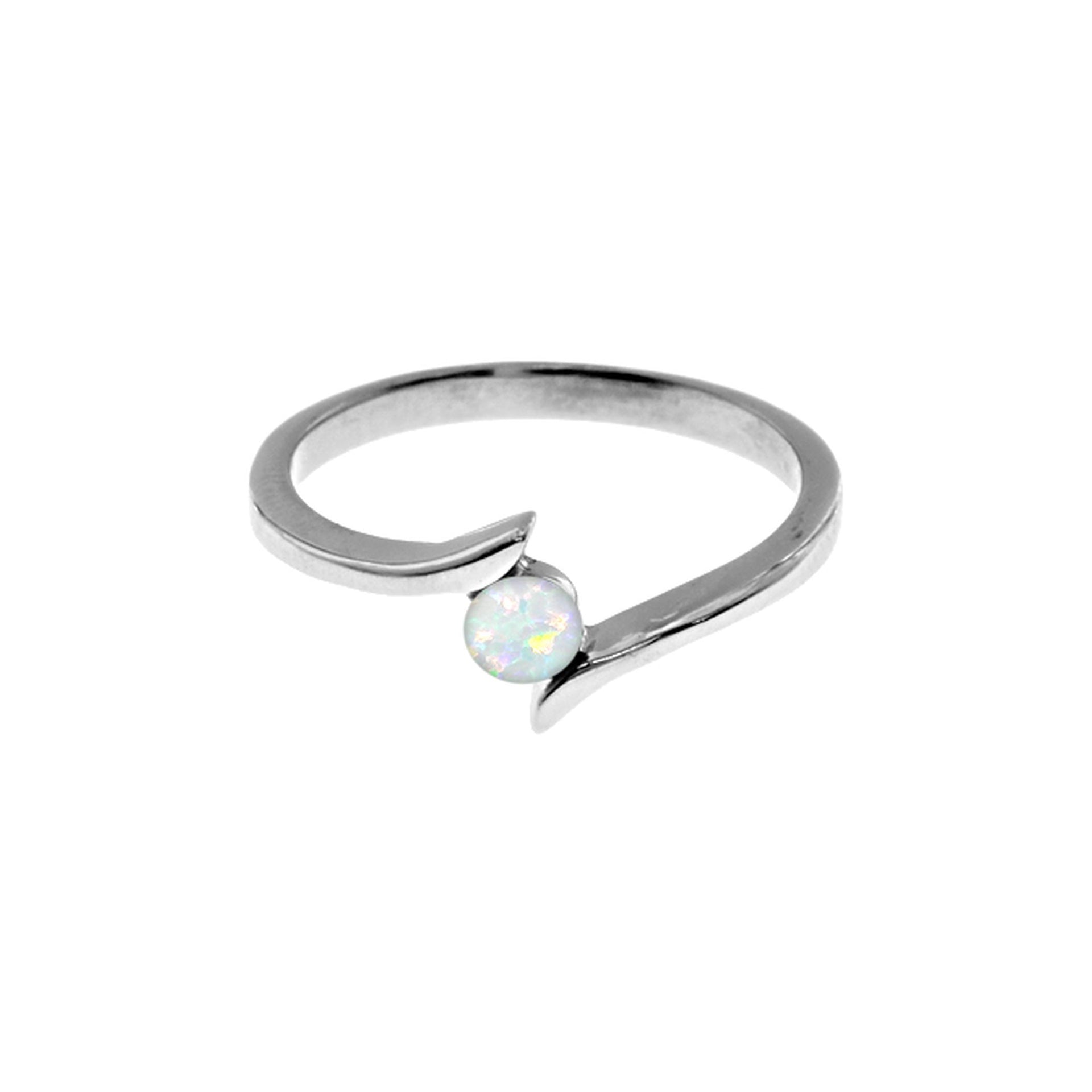 Diana overlapped ring with white opalique
