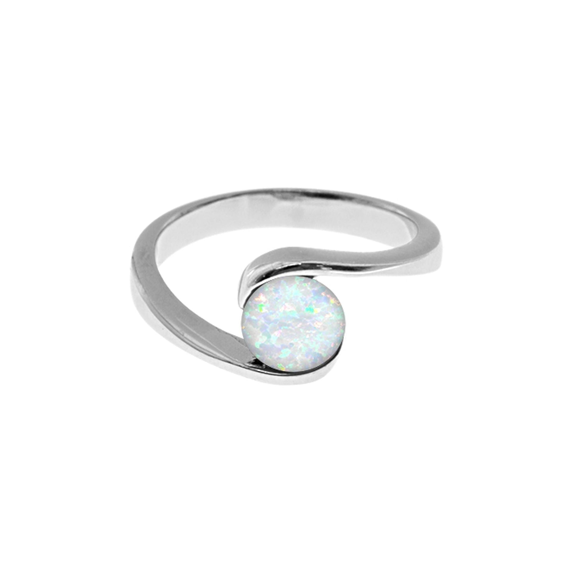 Diana white opalique wrapover ring