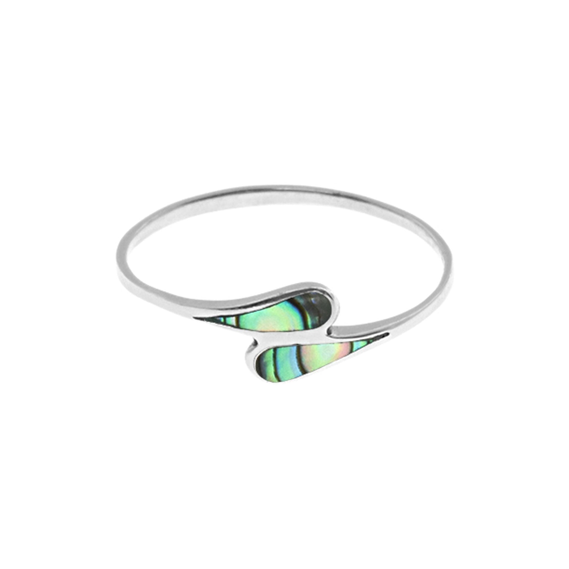 Smile overlapped paua shell ring