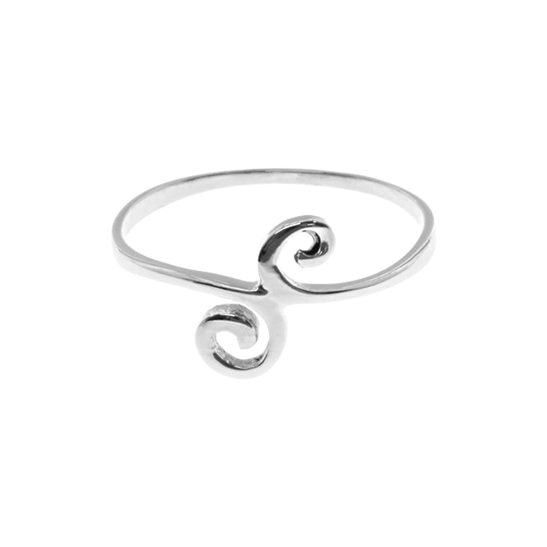 Smile double scroll ring