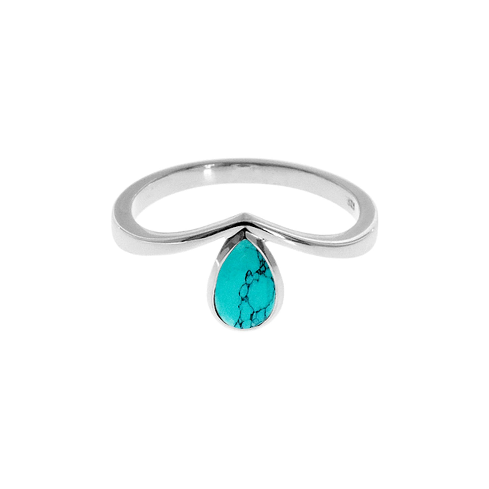 Bridget simple turquoise teardrop ring