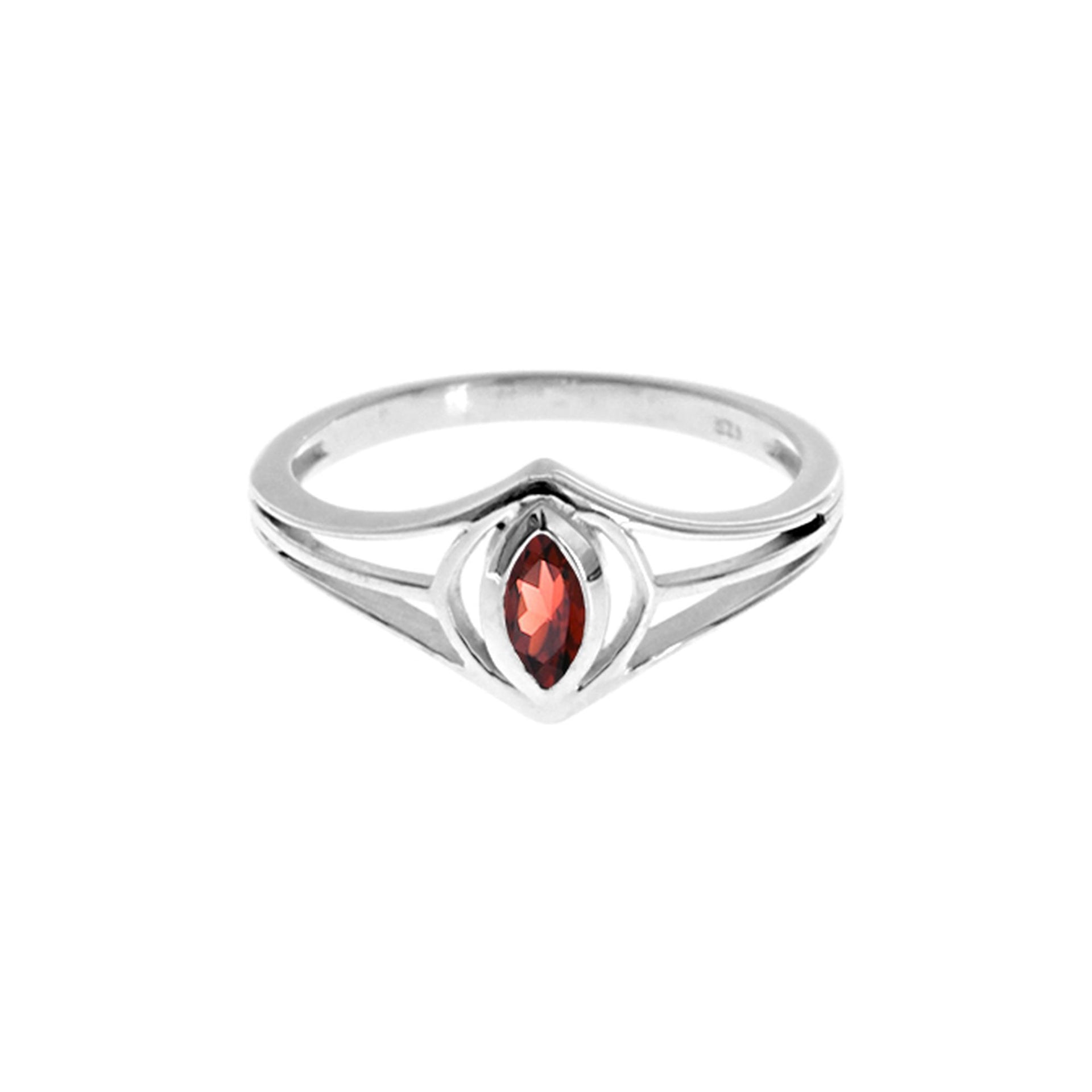 Bridget Art nouveau garnet facet marquis ring