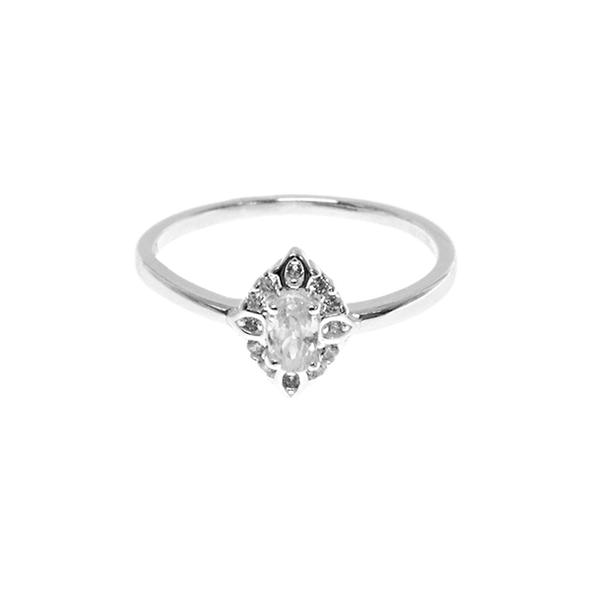 Davina ornate CZ marquis ring