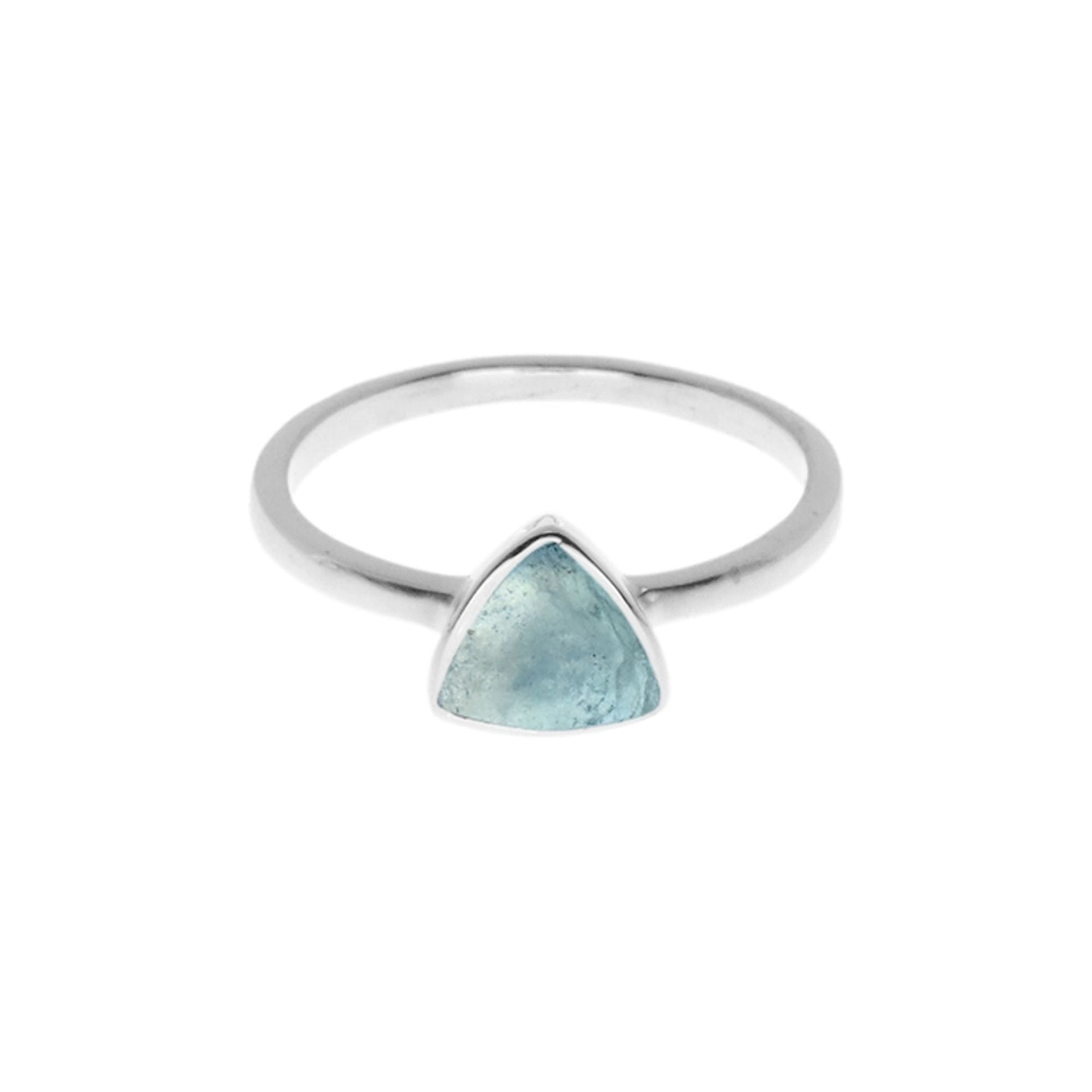 Samira trillion cut aquamarine ring