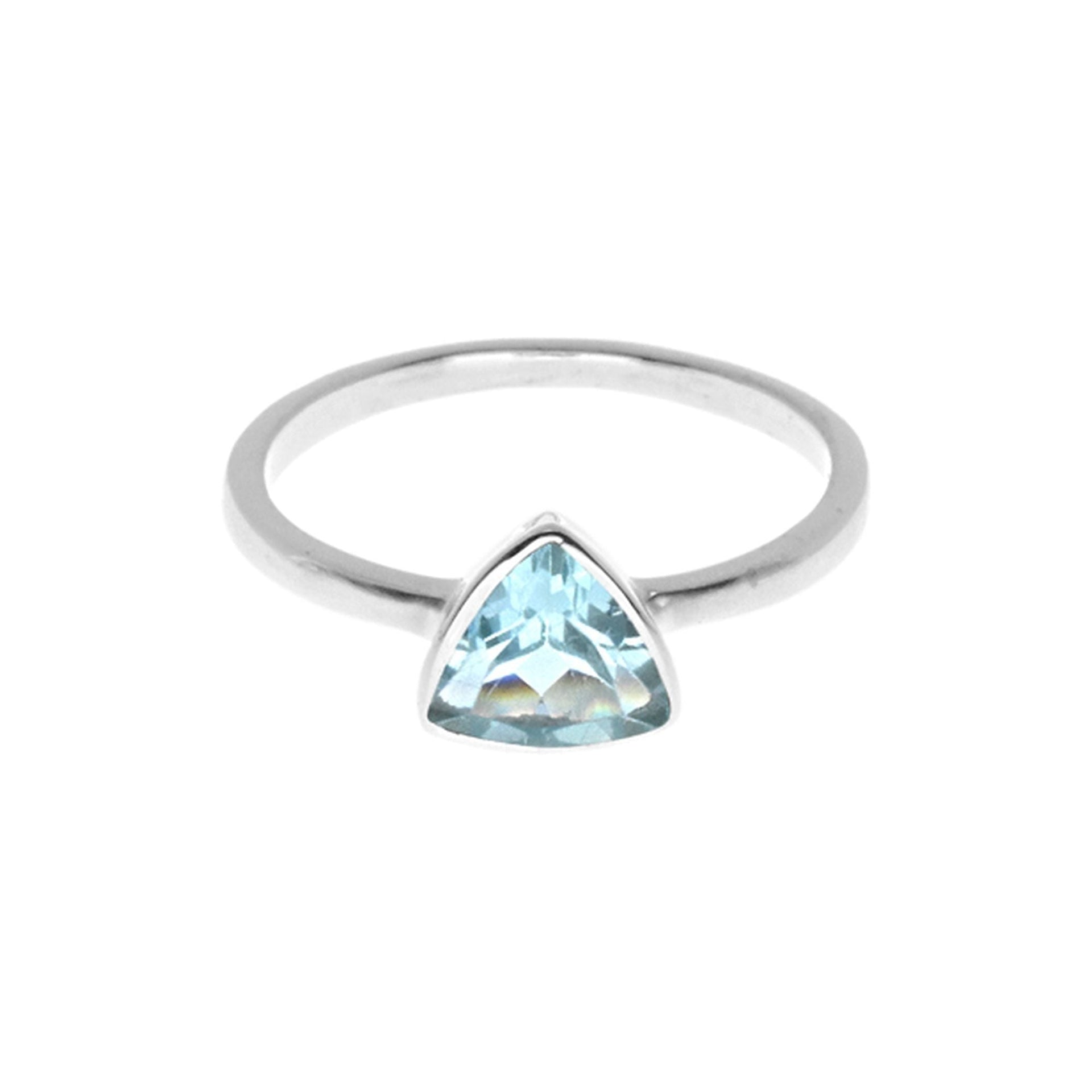 Samira trillion cut blue topaz ring