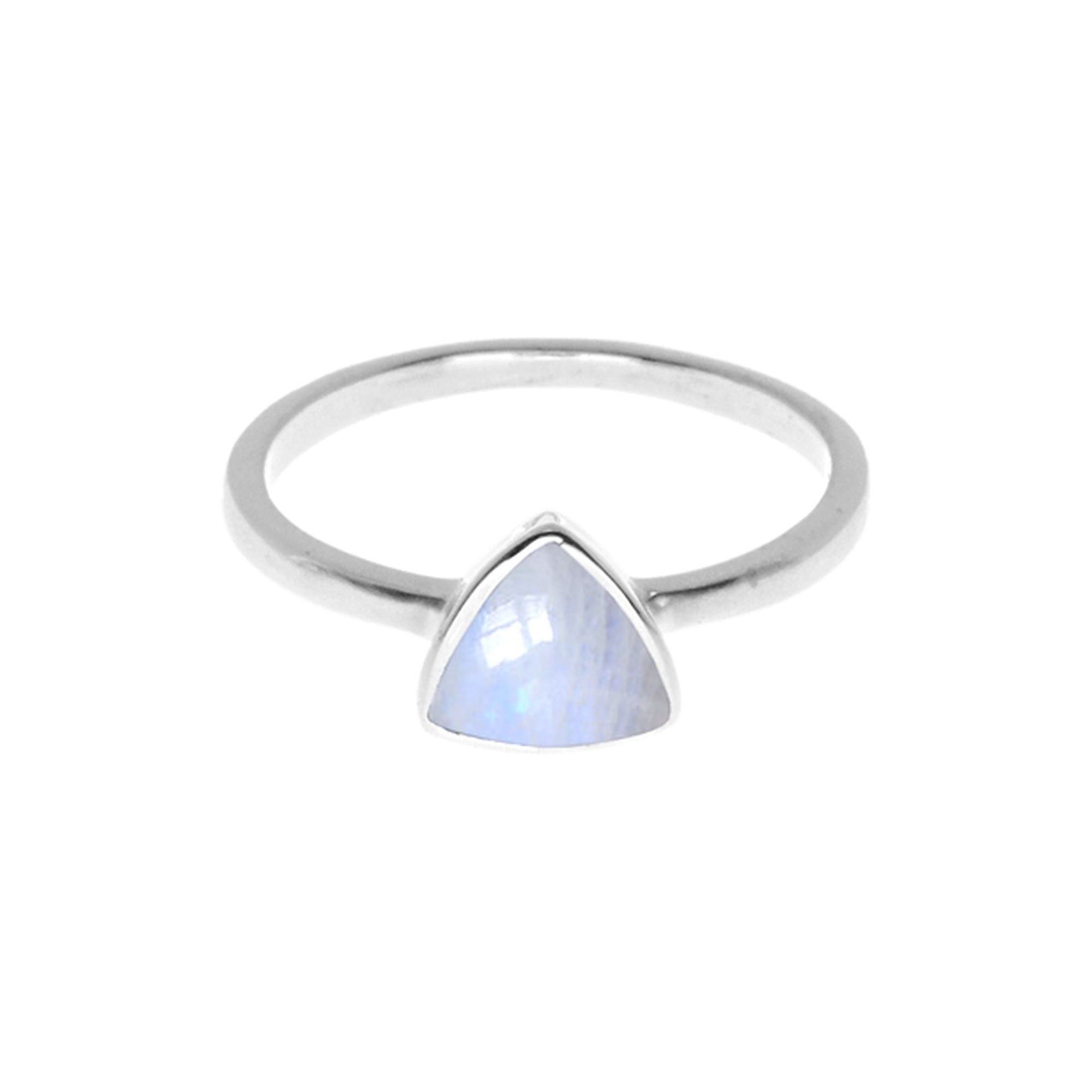 Samira trillion cut rainbow moonstone ring