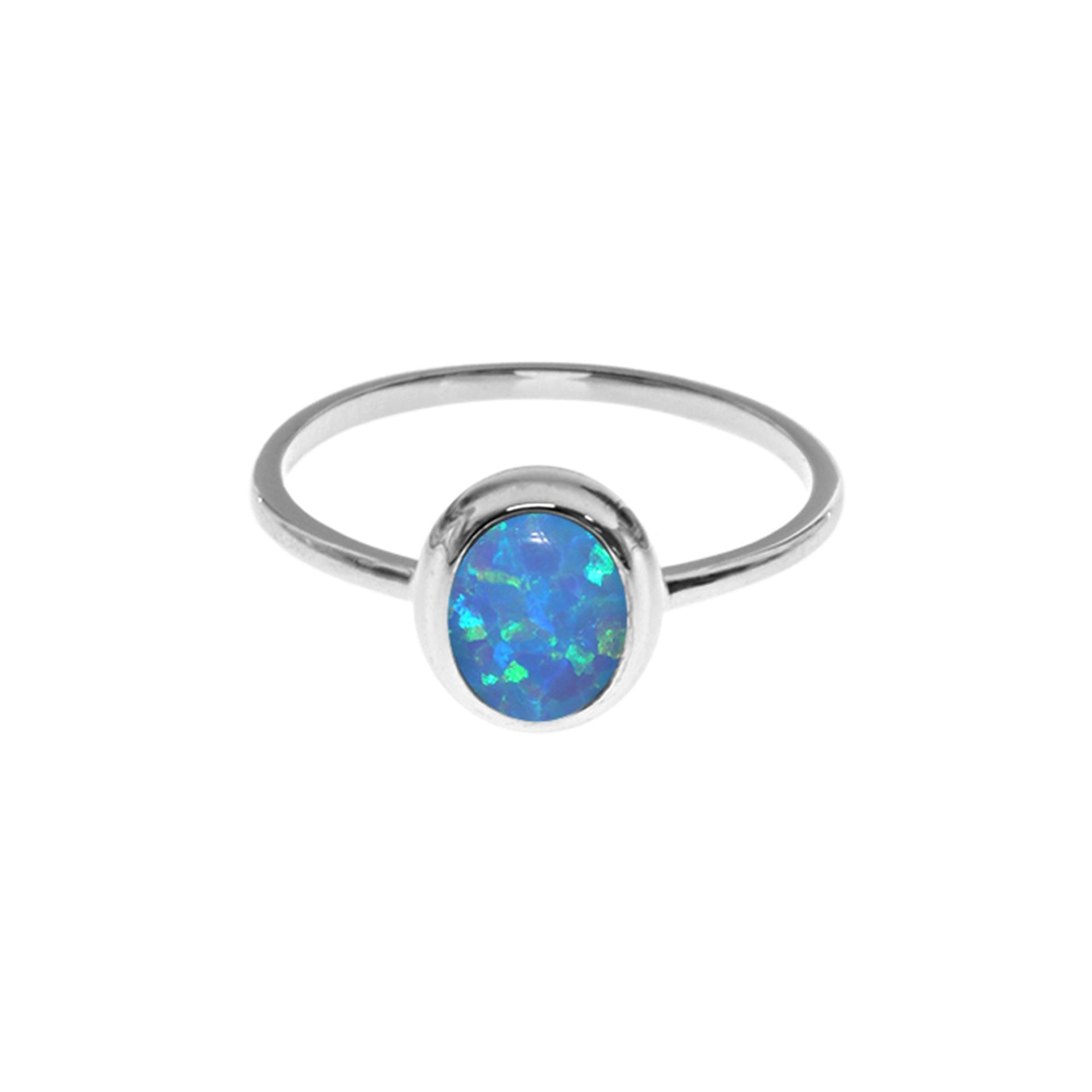 Shannon framed blue opalique ring
