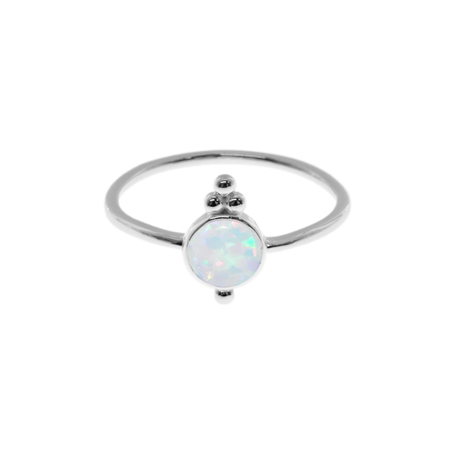 Shannon small white opalique boho ring