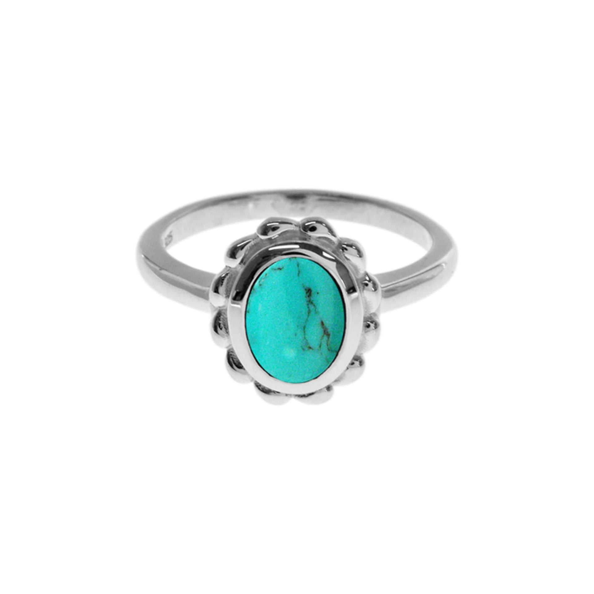 Bridget bobble edge turquoise ring