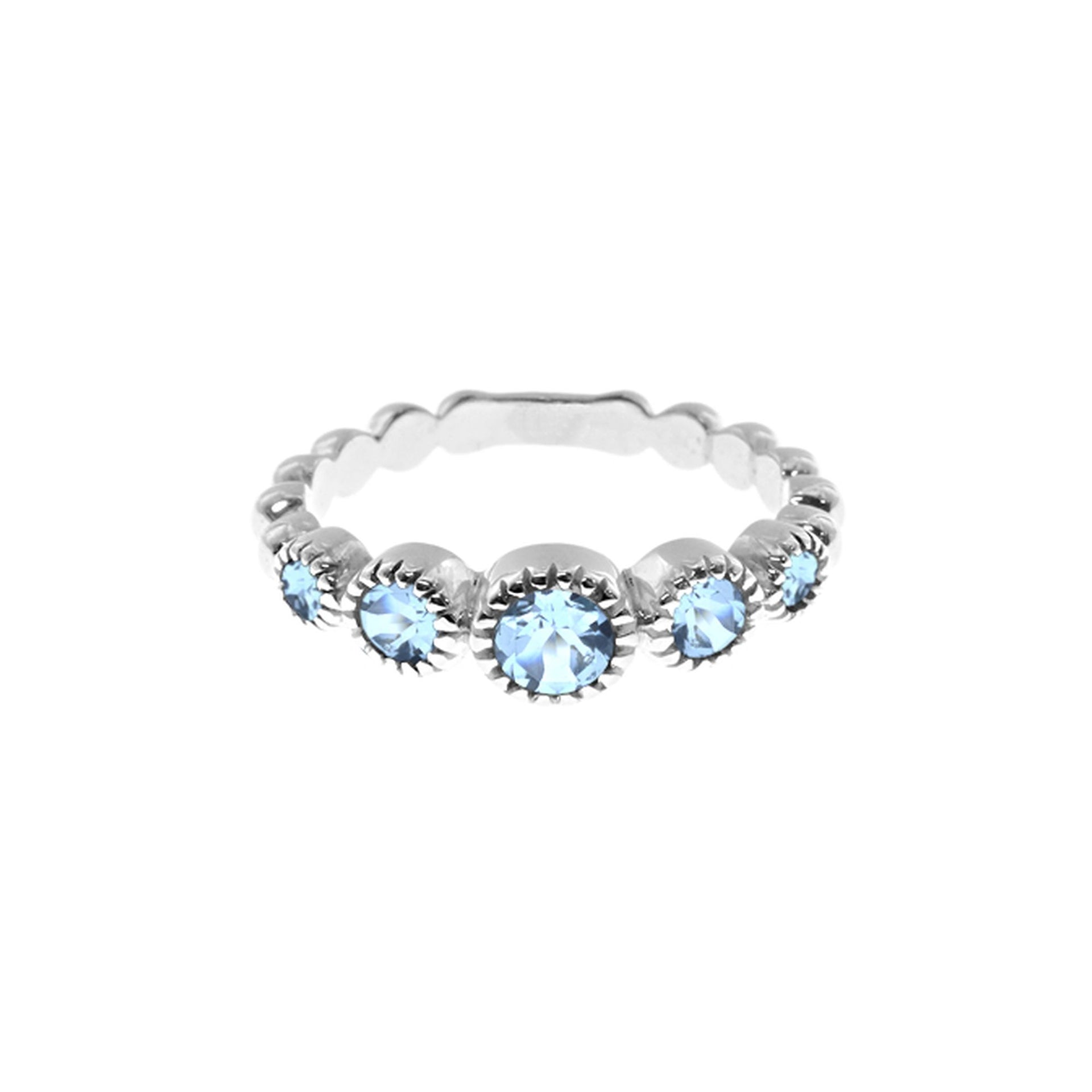 Kara five stone blue topaz ring