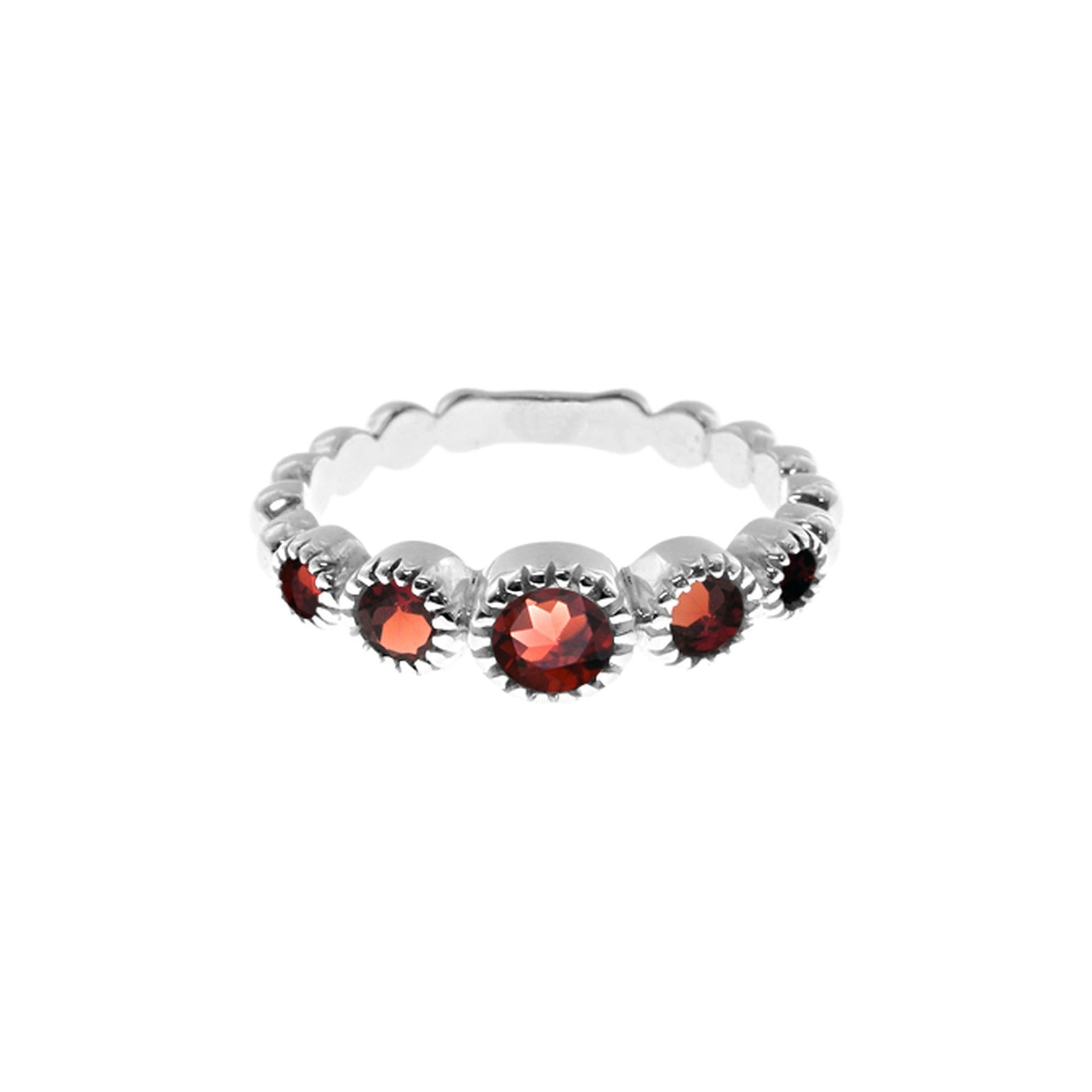 Kara five stone garnet ring