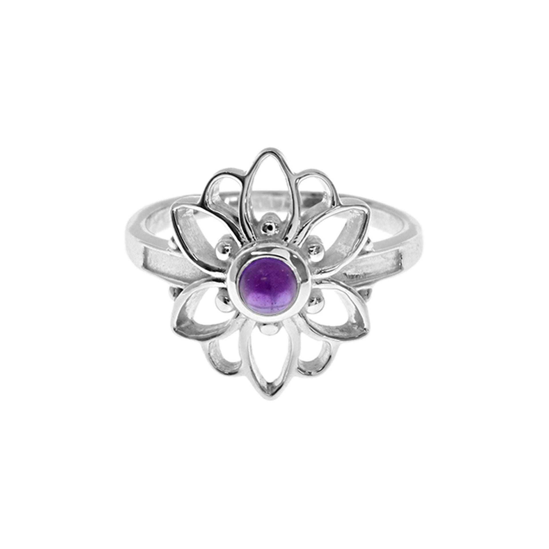 Catalina amethyst mandala ring