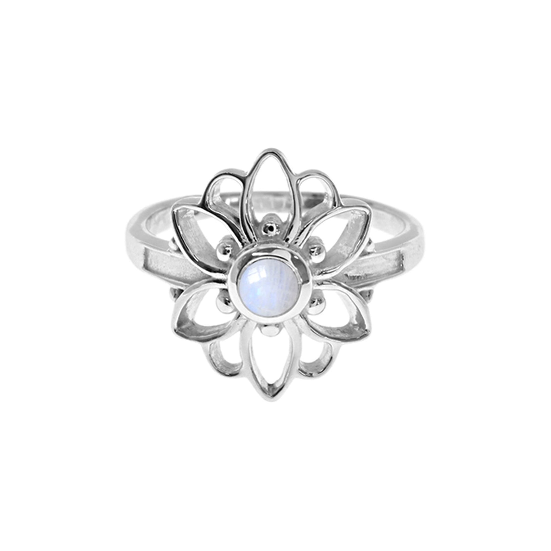 Catalina rainbow moonstone mandala ring