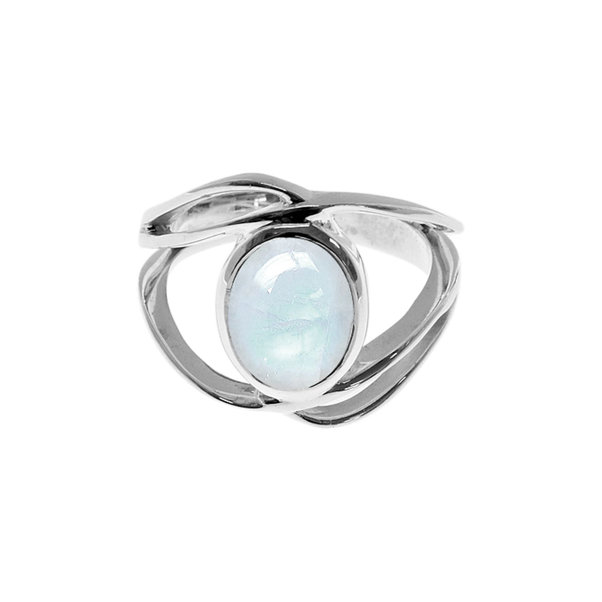 Betsy large crossover rainbow moonstone ring