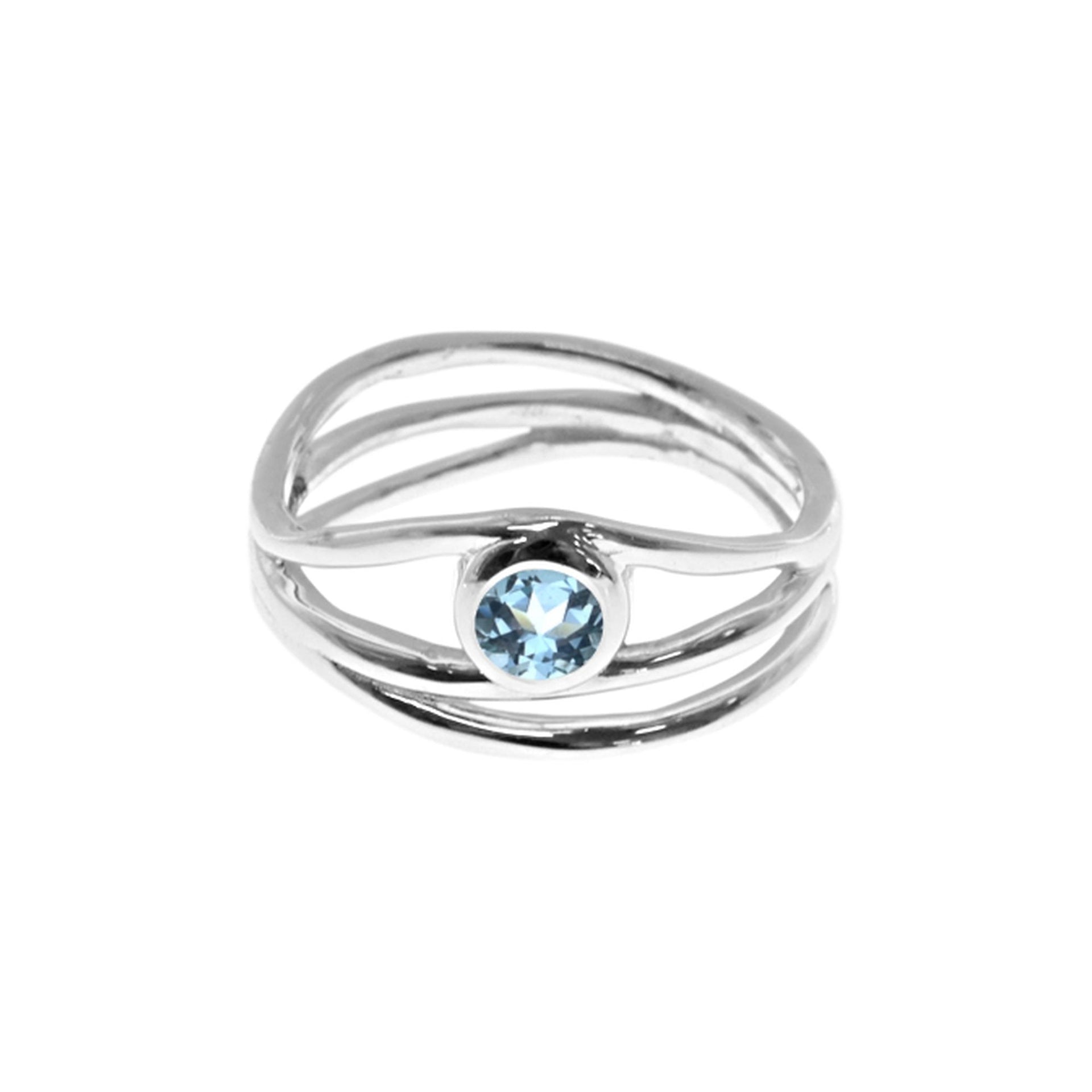 Lola triple wave blue topaz ring