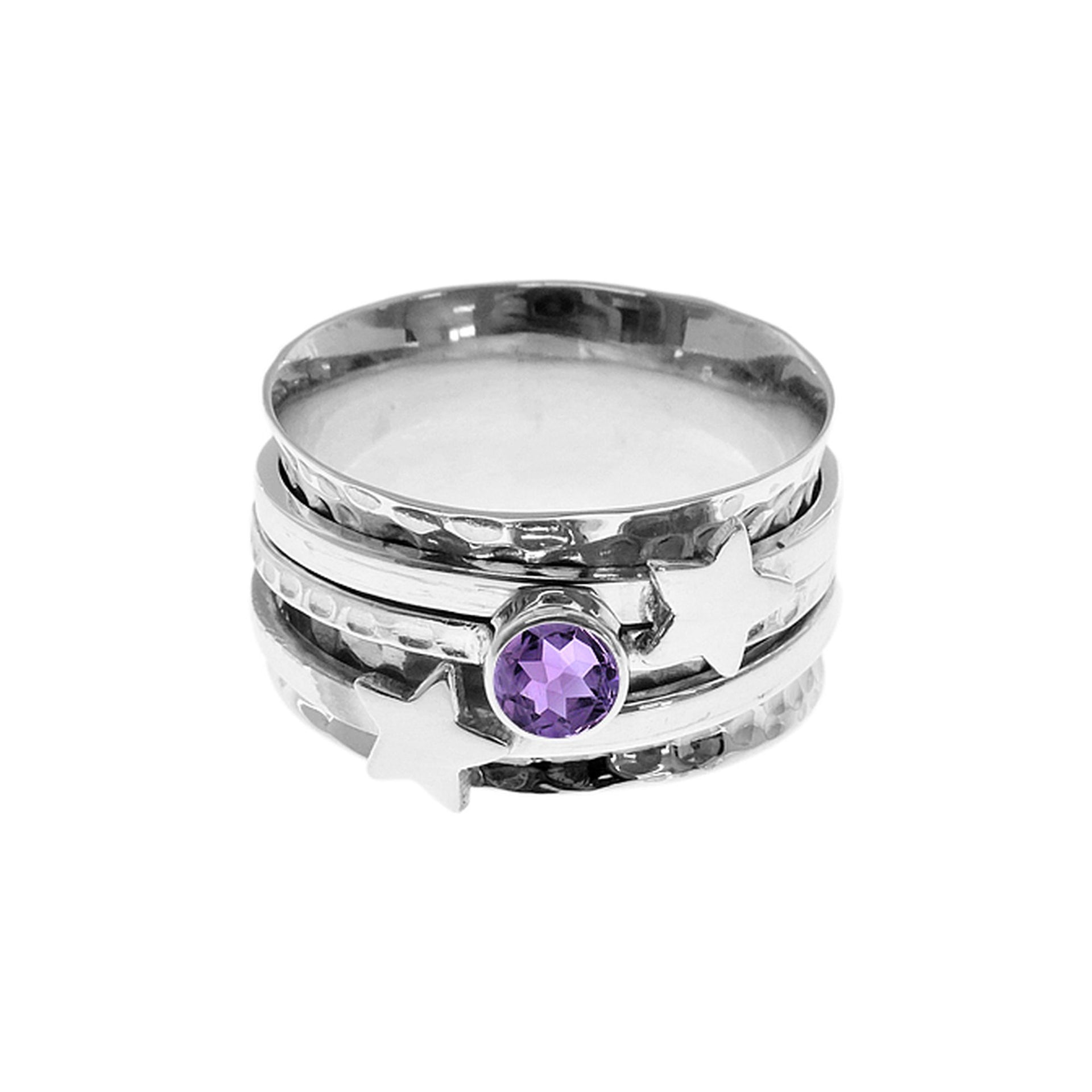 Lexi star amethyst spinning ring