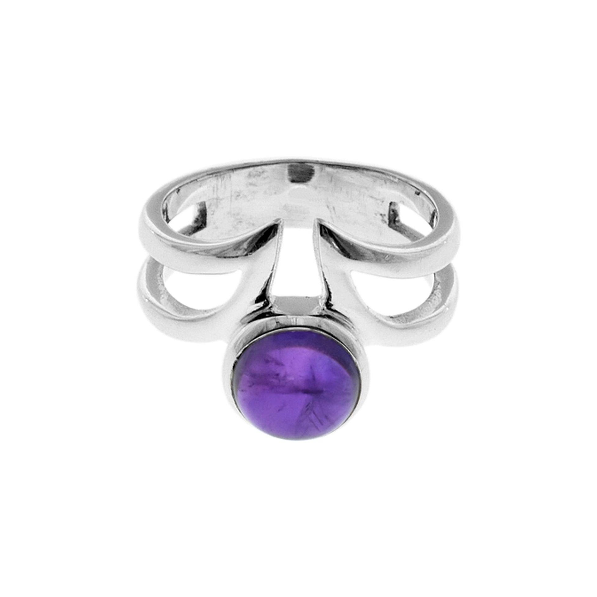 Lola double point amethyst ring