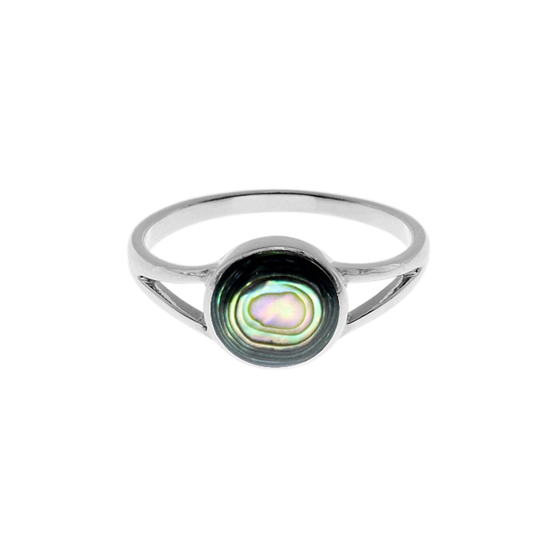Bronwen round paua shell ring