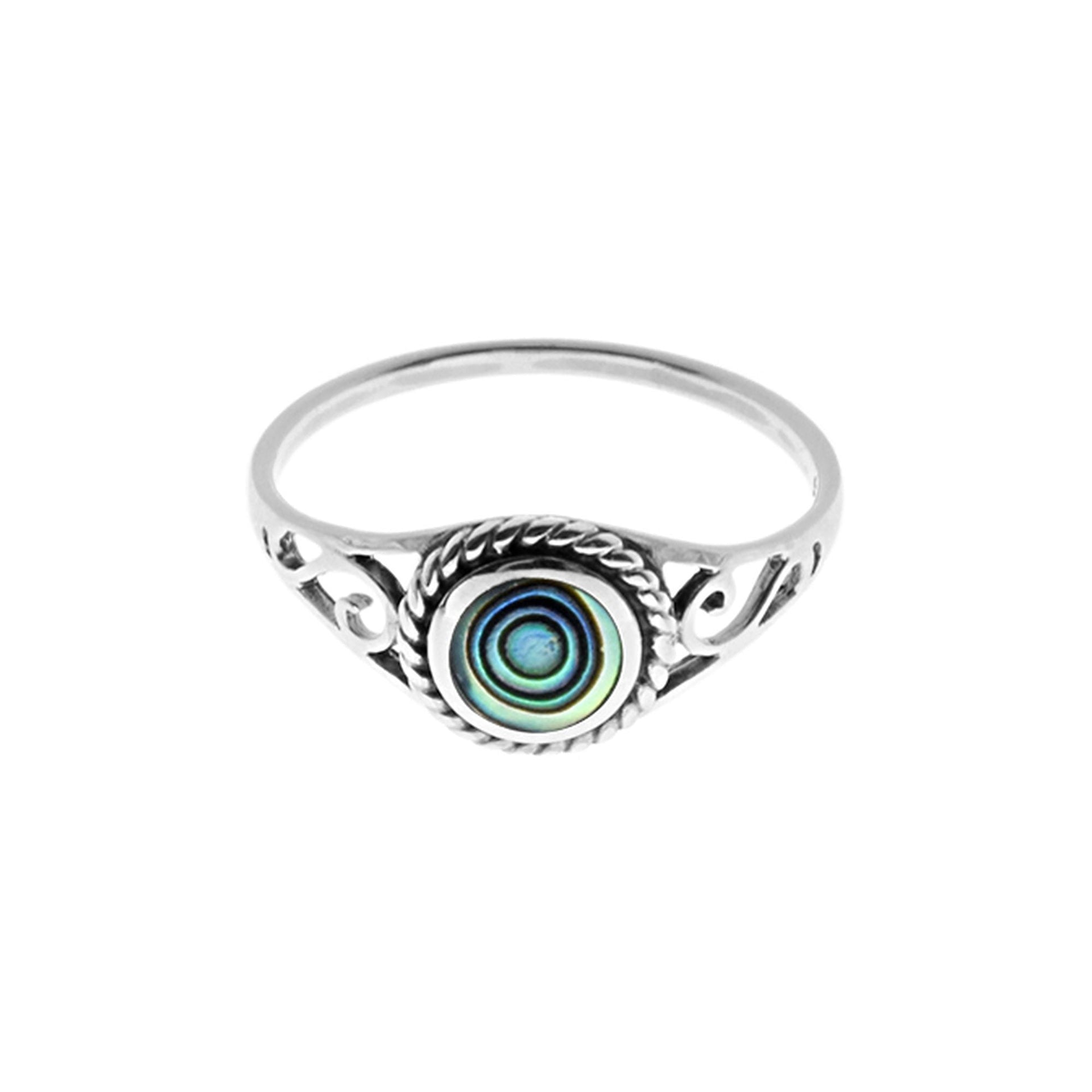 Leona swirl paua shell ring