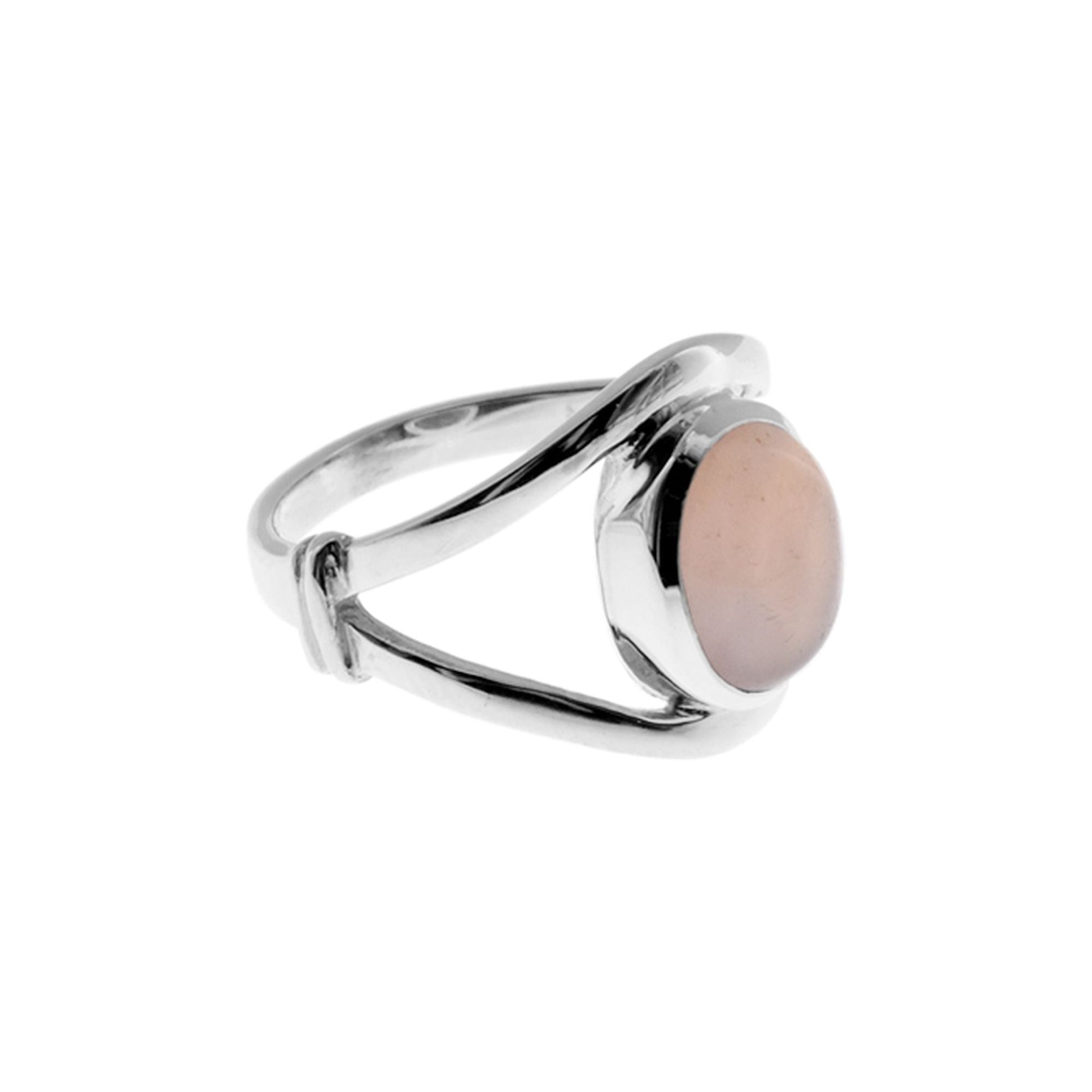 Amy split shank rose chalcedony ring