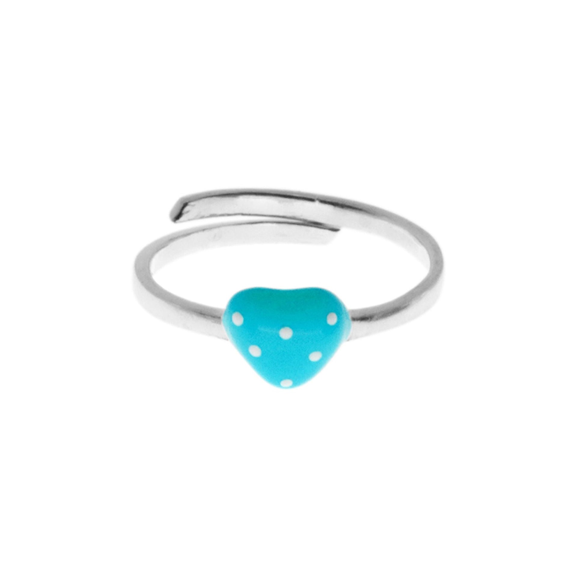 Poppy blue heart ring