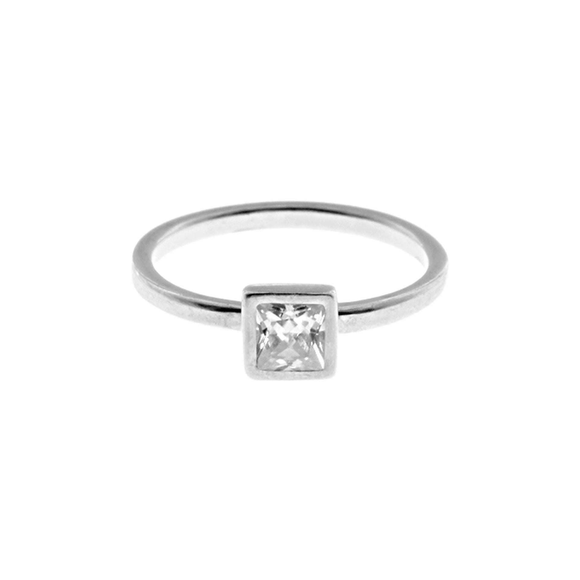 Chloe square solitaire CZ ring