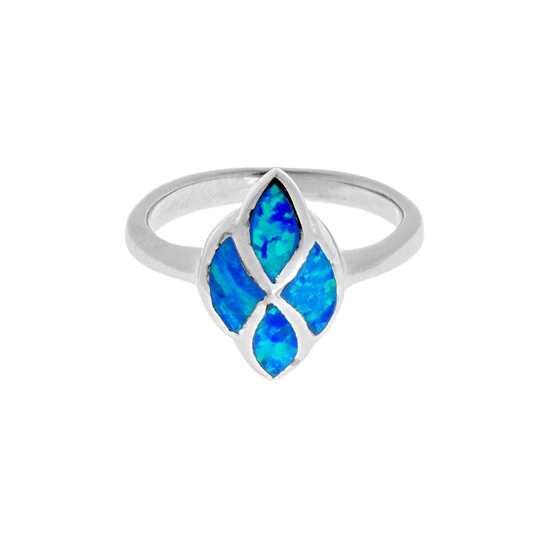 Chloe blue opalique segment ring