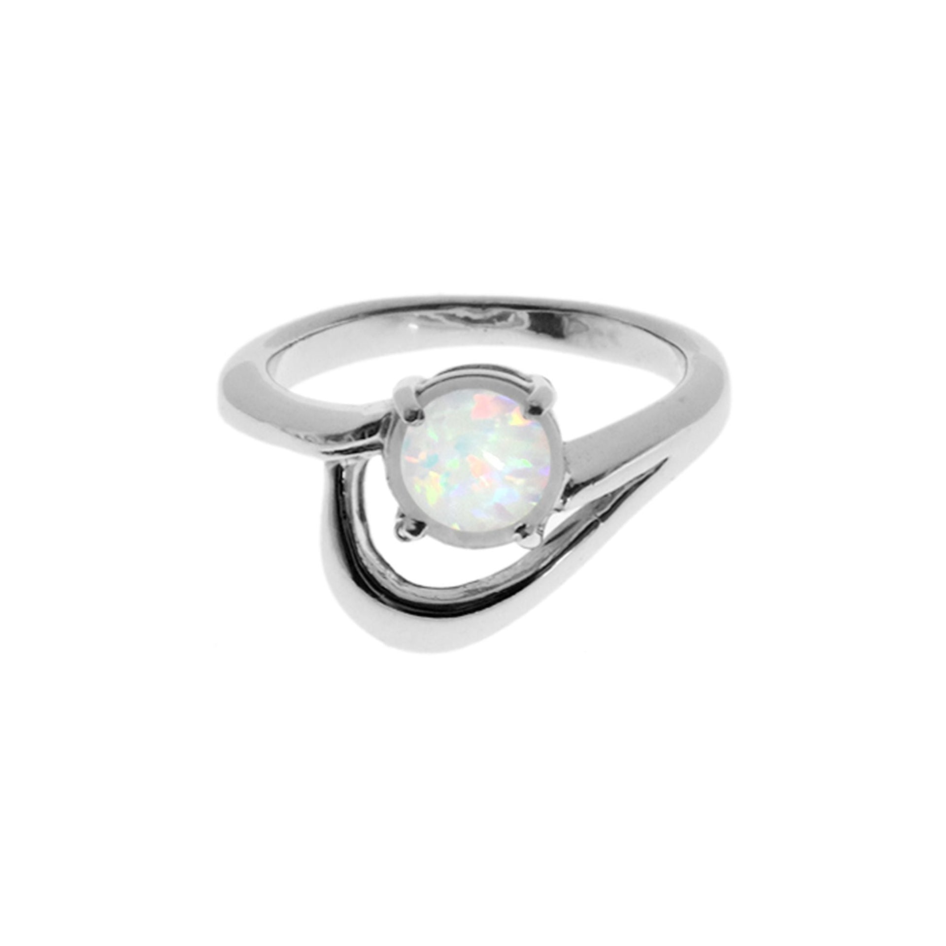 Chloe white opalique wave ring