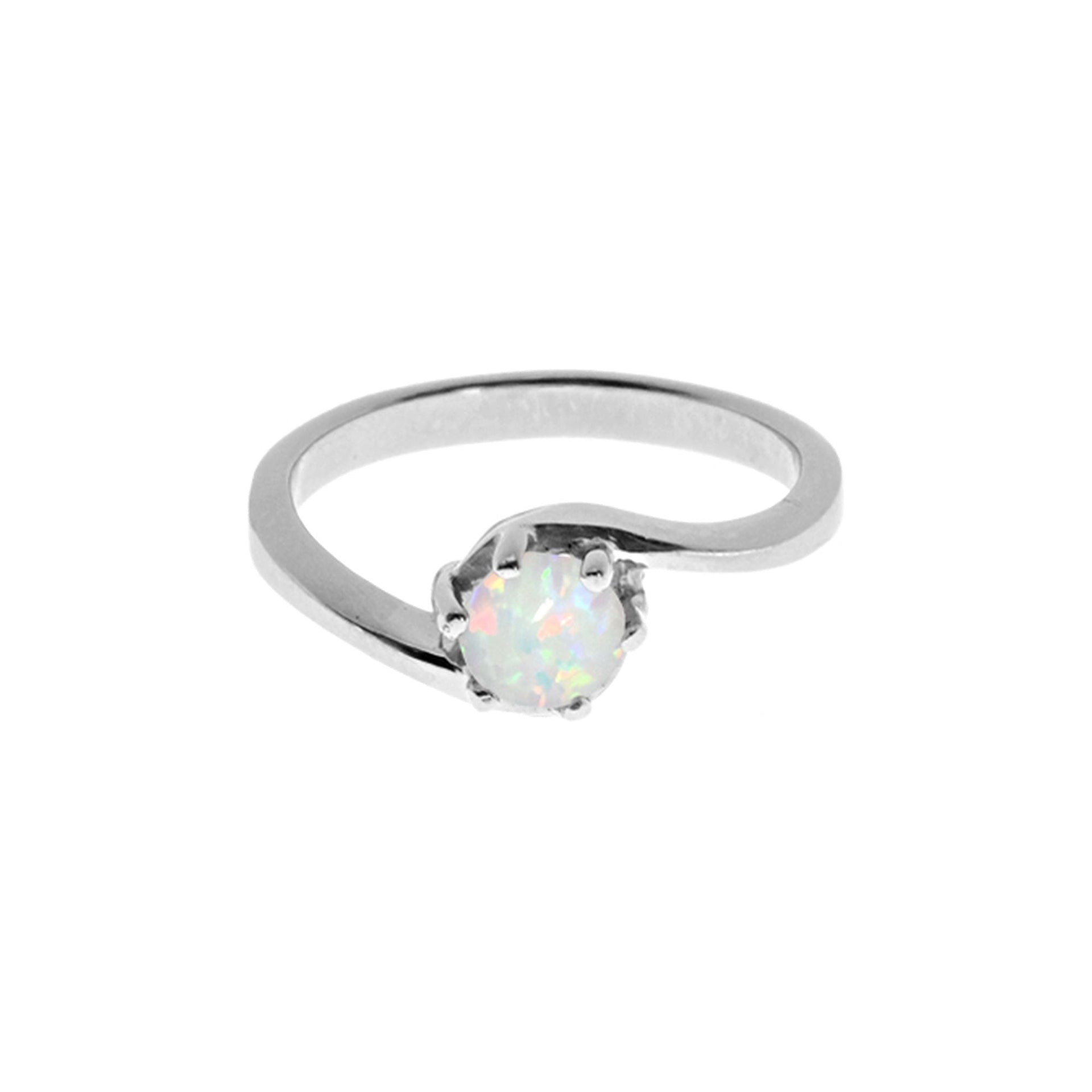 Chloe white opalique offset band ring
