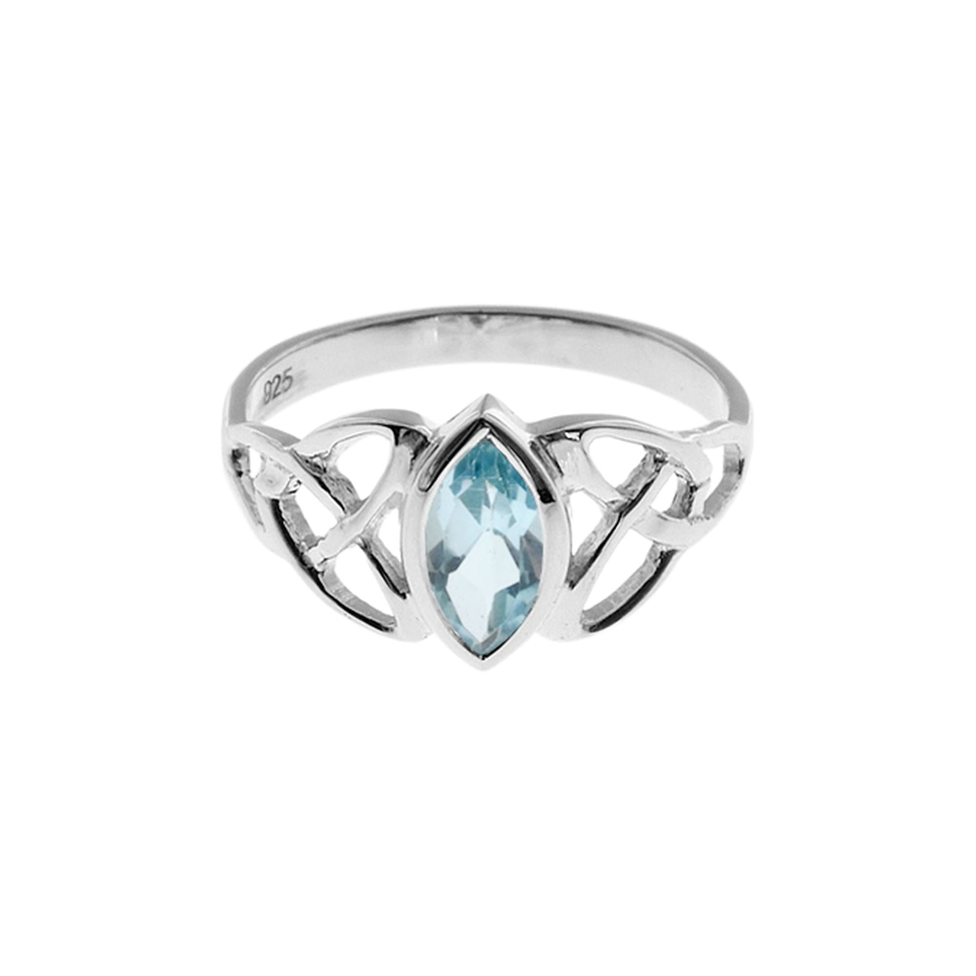 Betsy Celtic ring with blue topaz marquis