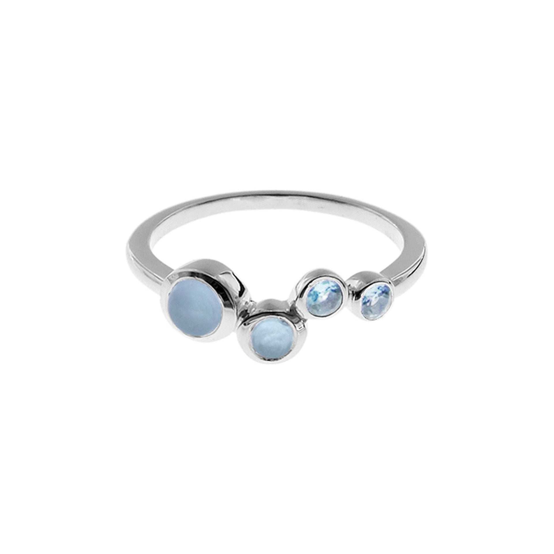 Bridget quadruplet aquamarine & blue topaz ring