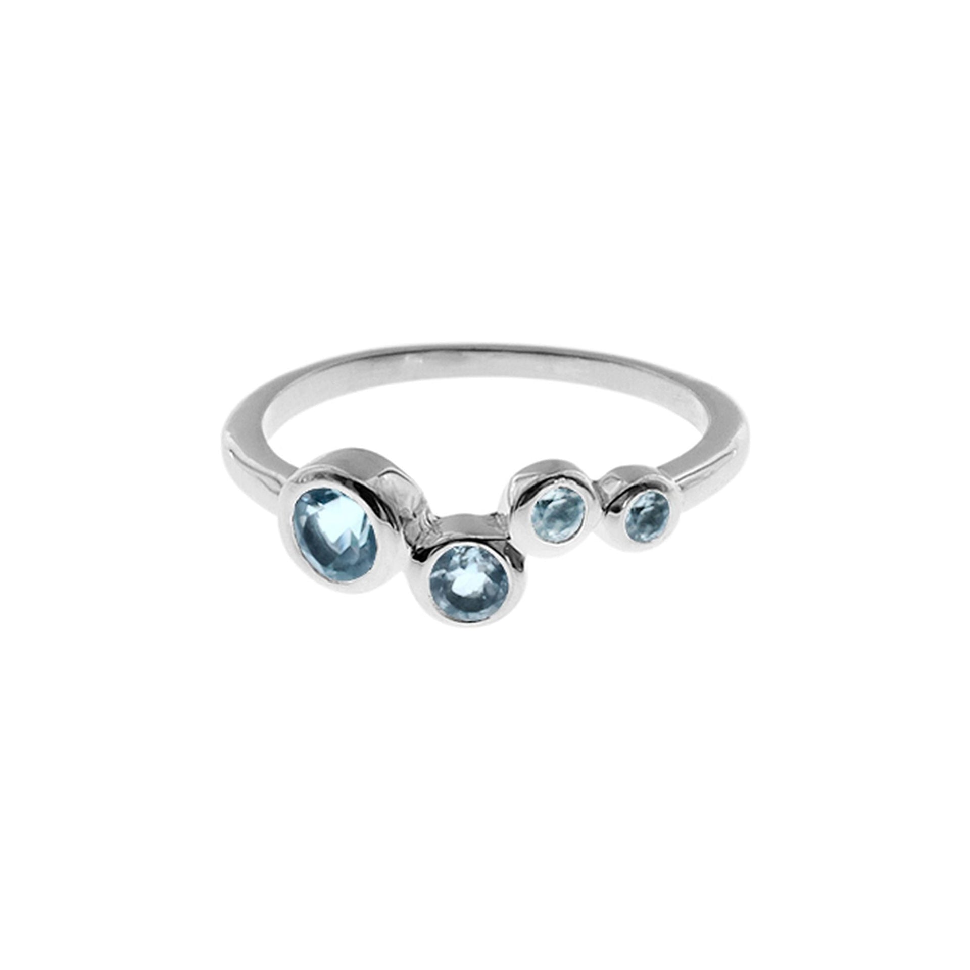 Bridget quadruplet blue topaz ring