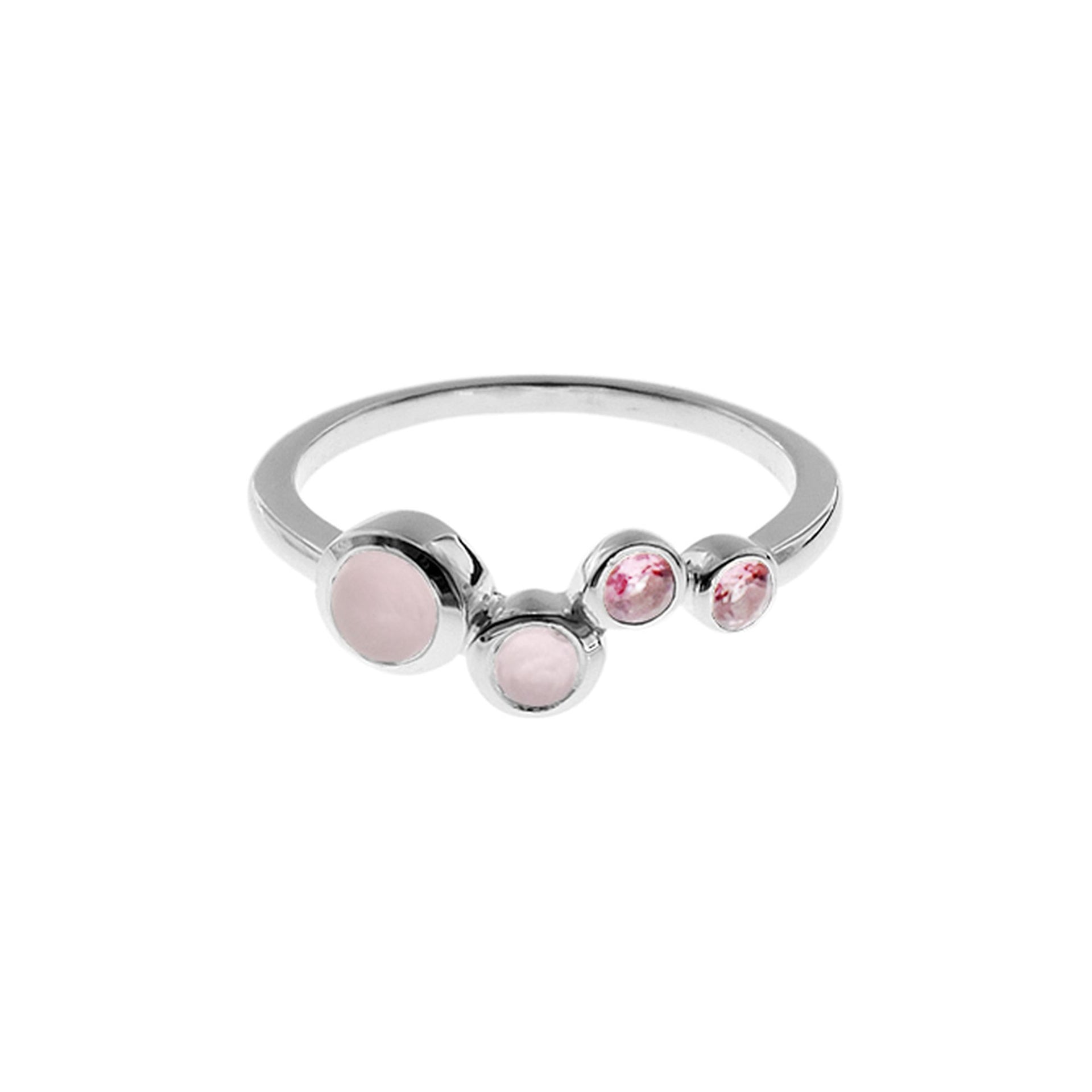 Bridget quadruplet rose quartz & pink tourmaline ring