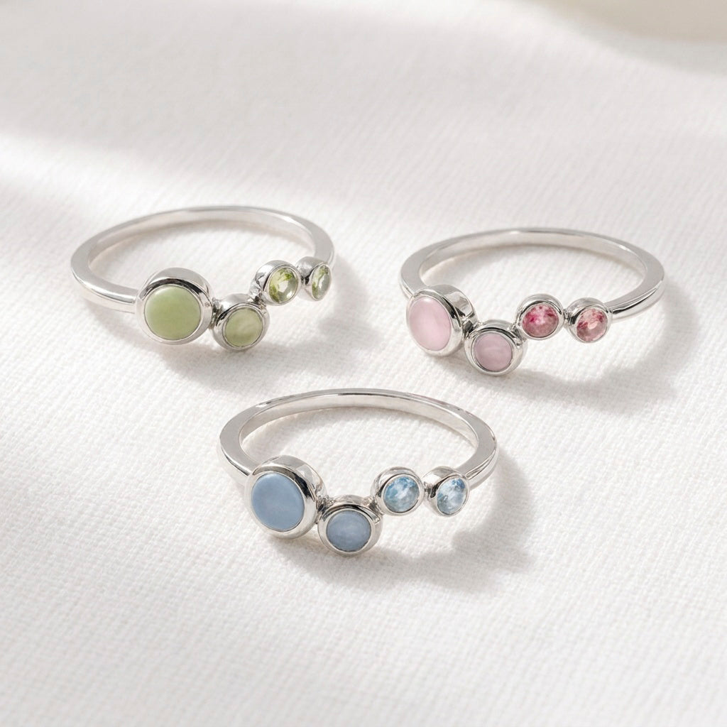 Bridget quadruplet rose quartz & pink tourmaline ring
