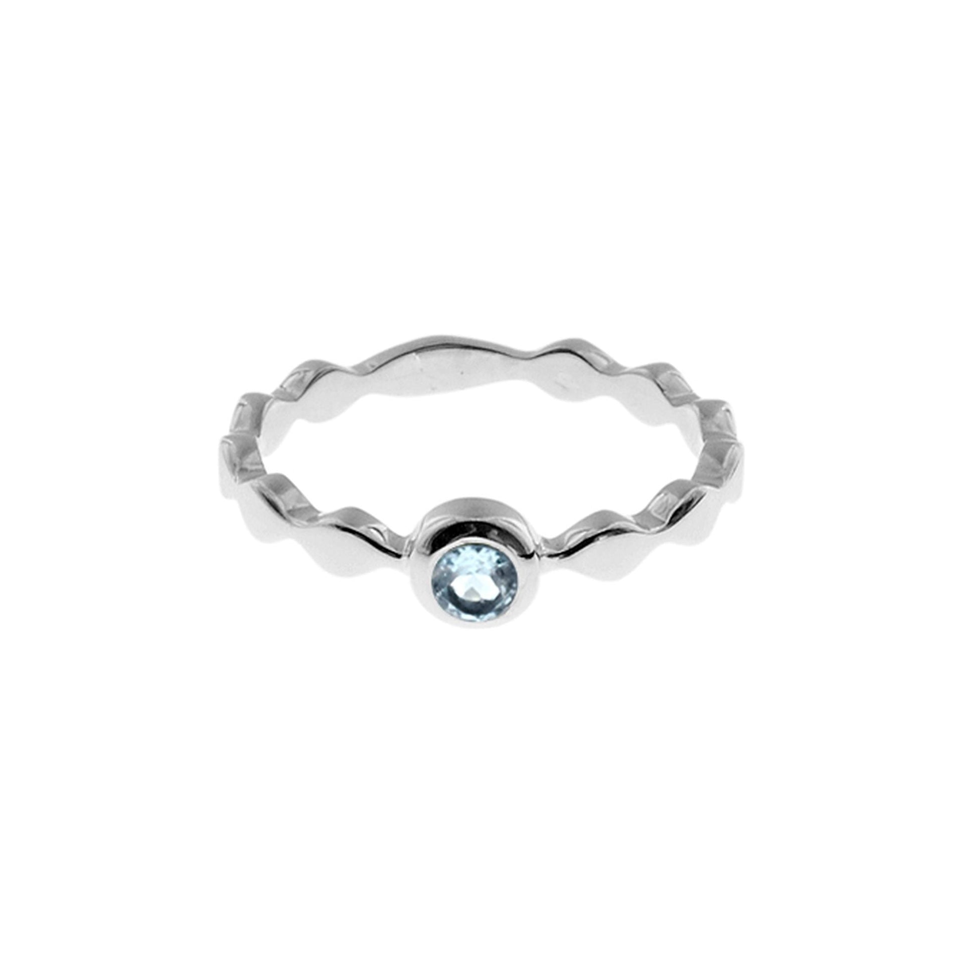 Bridget blue topaz wavy band ring