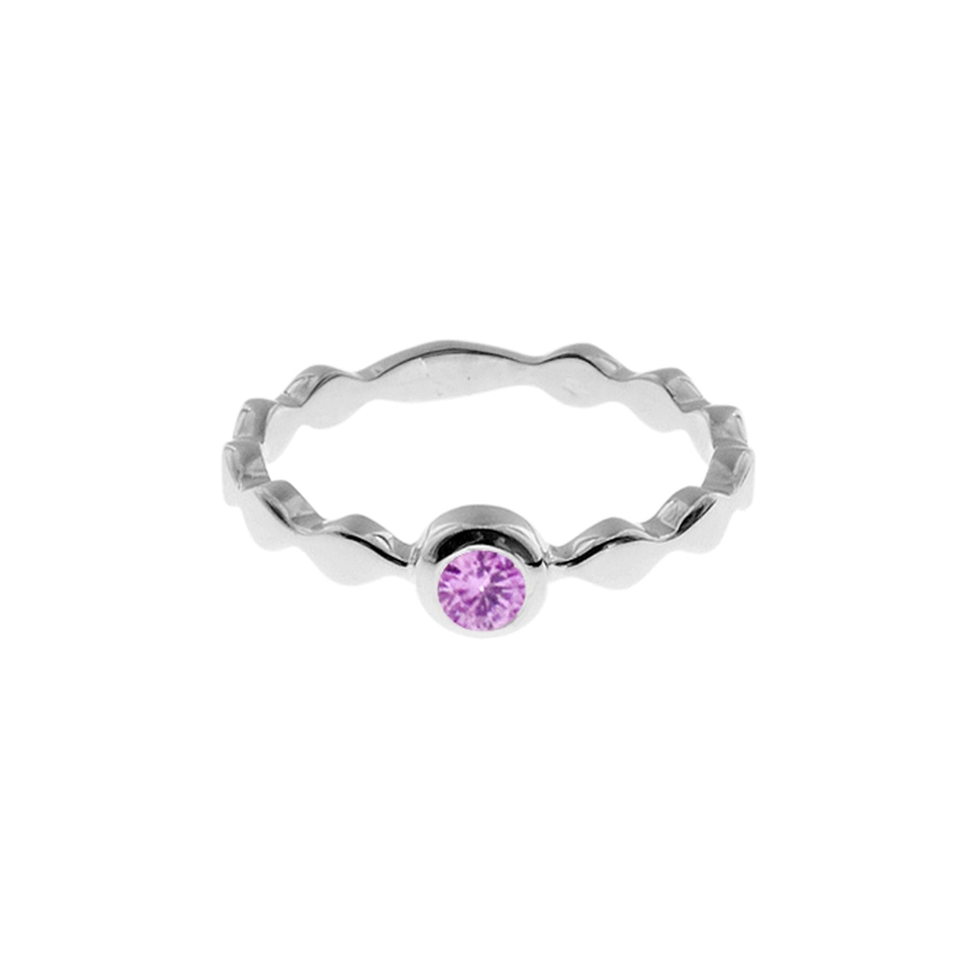 Bridget pink tourmaline wavy band ring