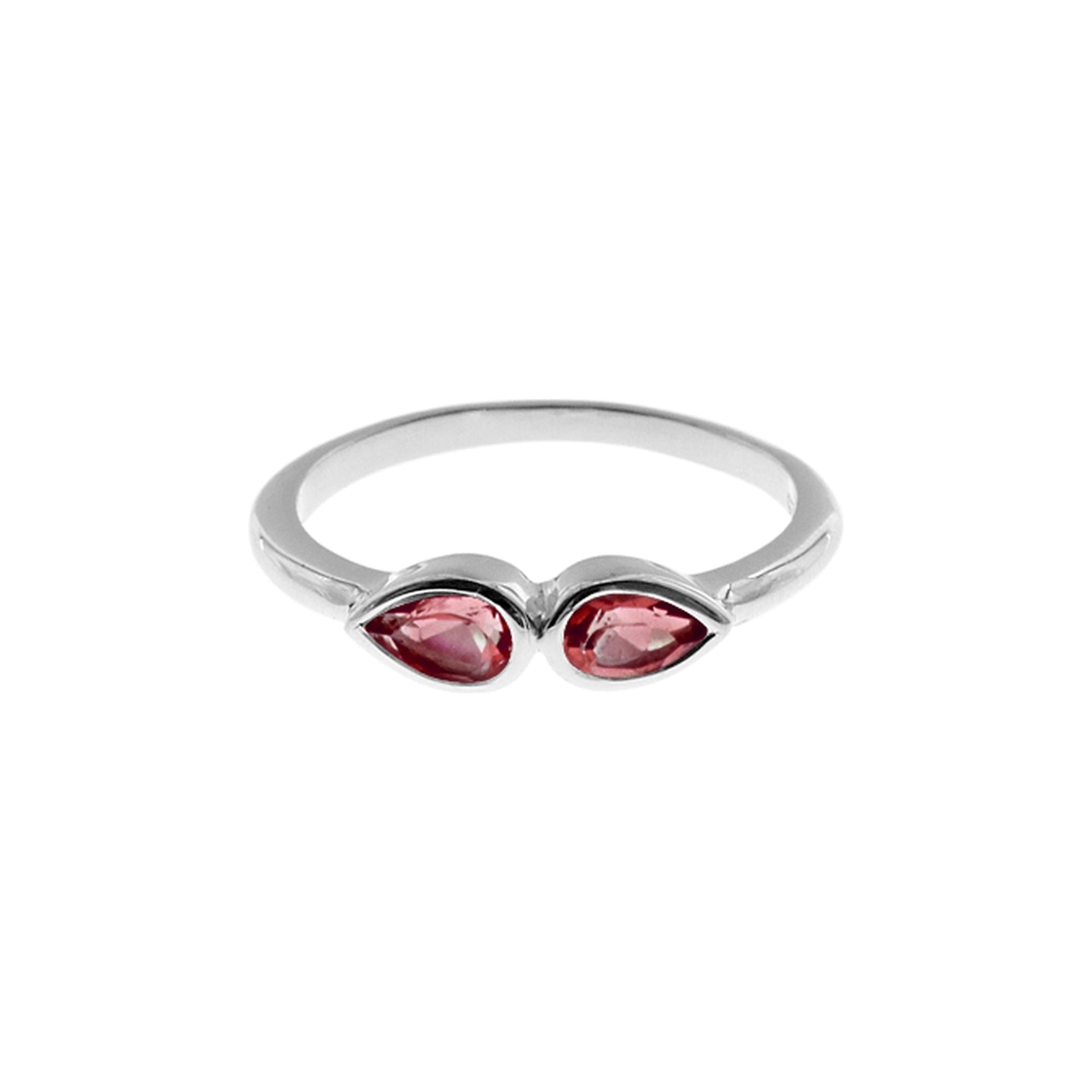 Bridget adjoined teardrop garnet ring