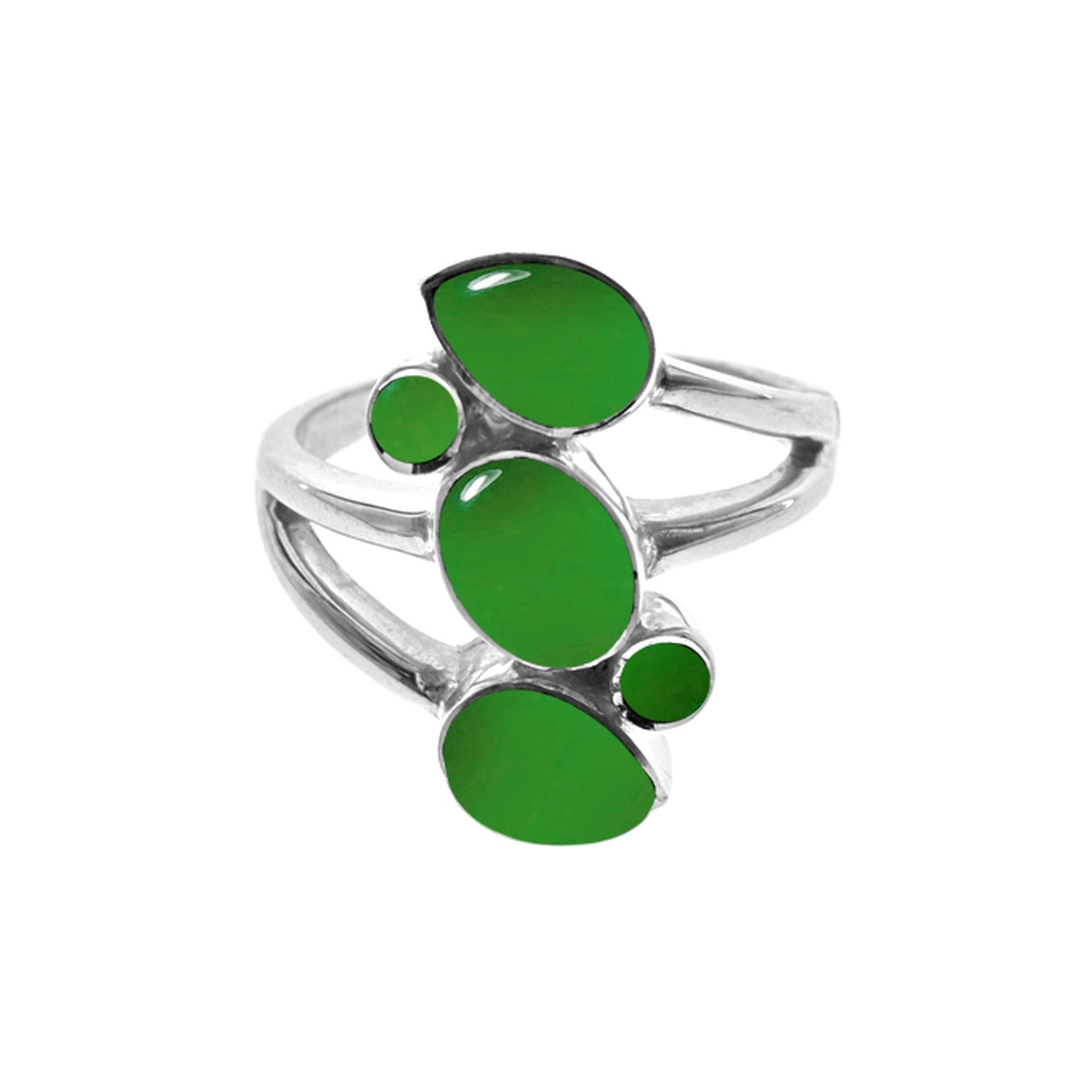 Amy green agate five stone ring