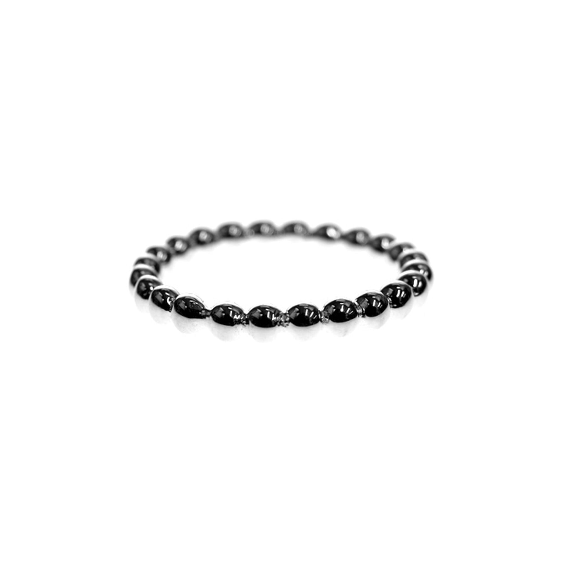Silver ball band ring