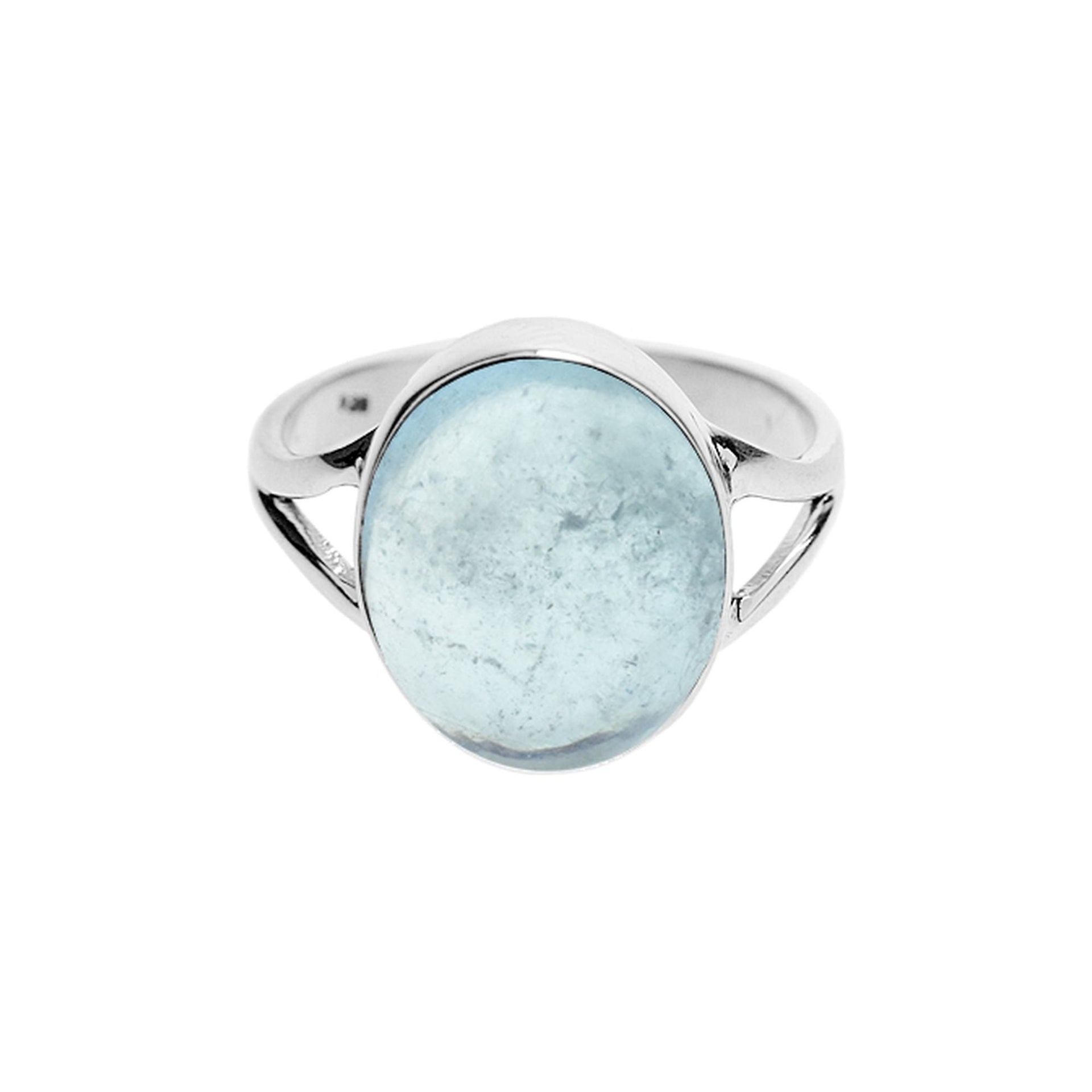 Samira oval aquamarine split band ring