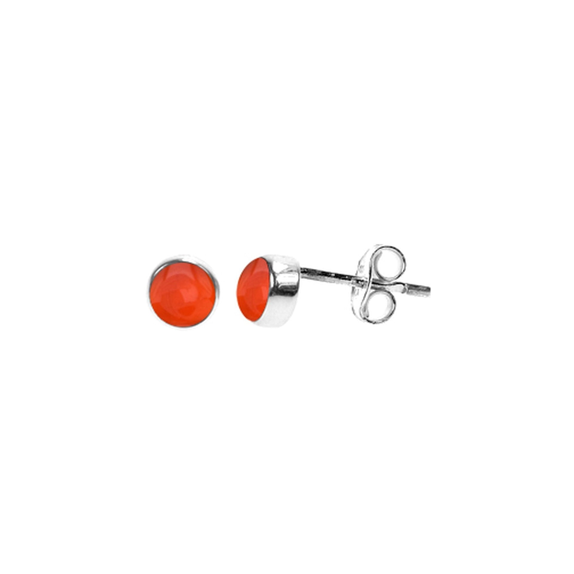 Samira small plain round carnelian studs